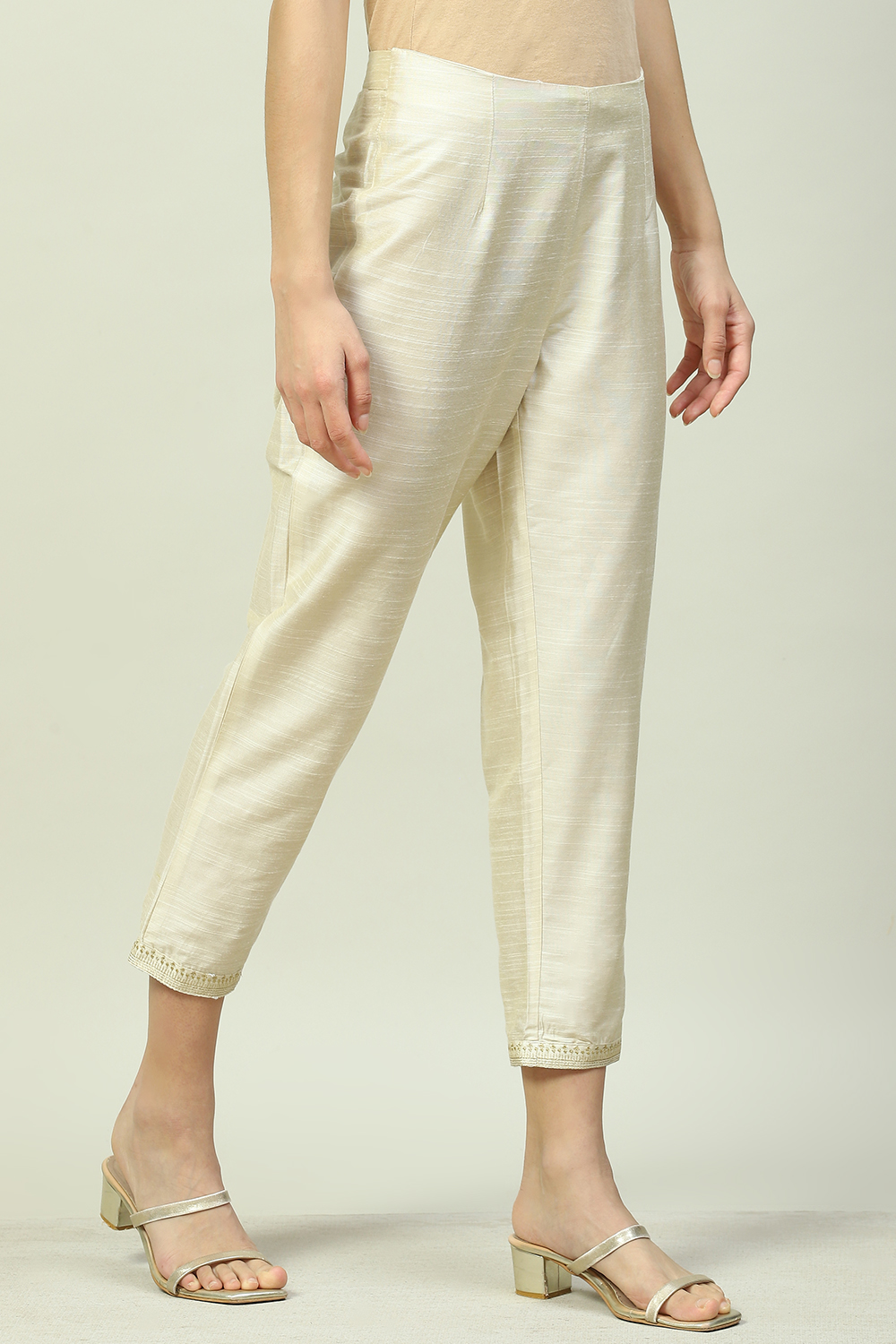 Black Art Silk Pants image number 3