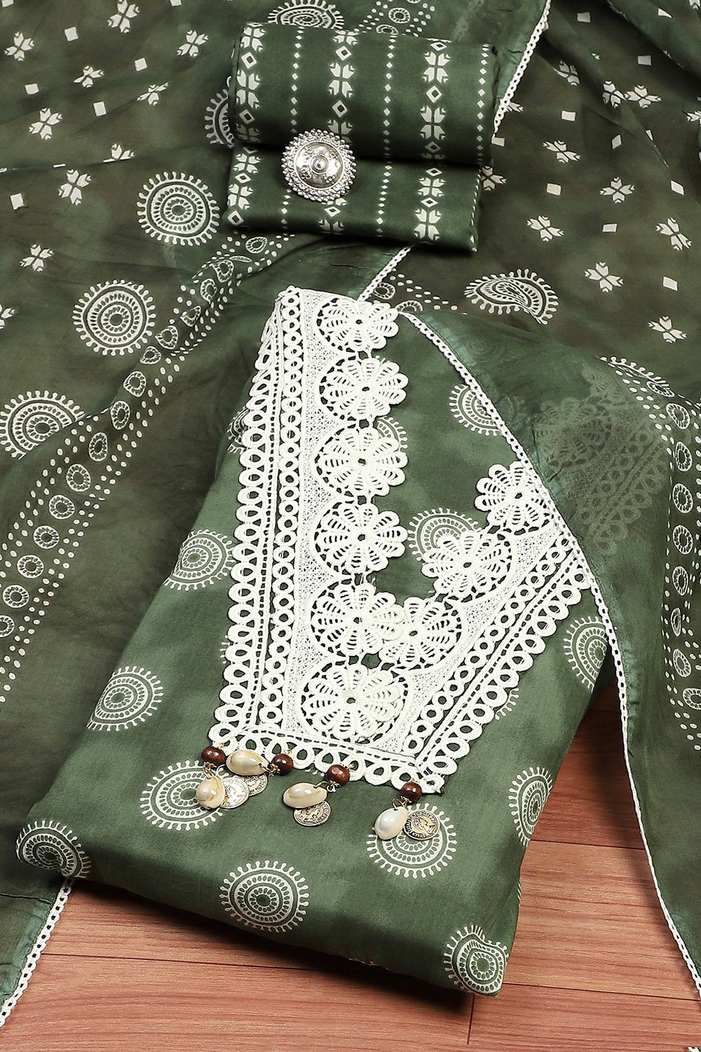 Indigo Cotton Unstitched Suit Set image number 0