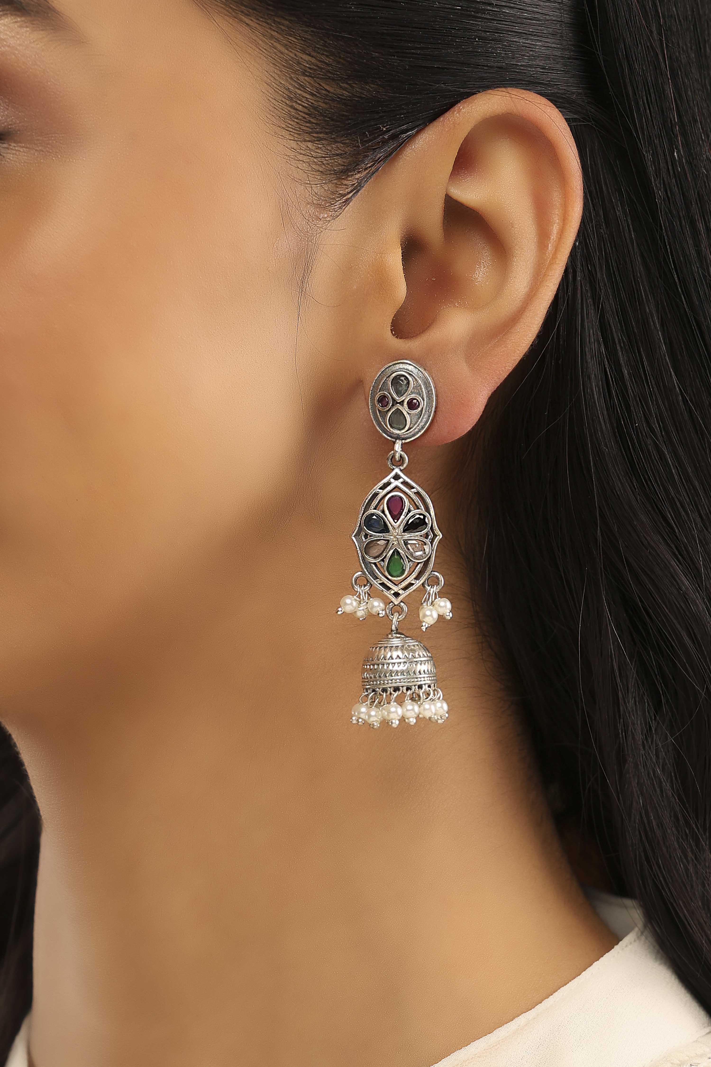 Multicolour Stone Earrings image number 1