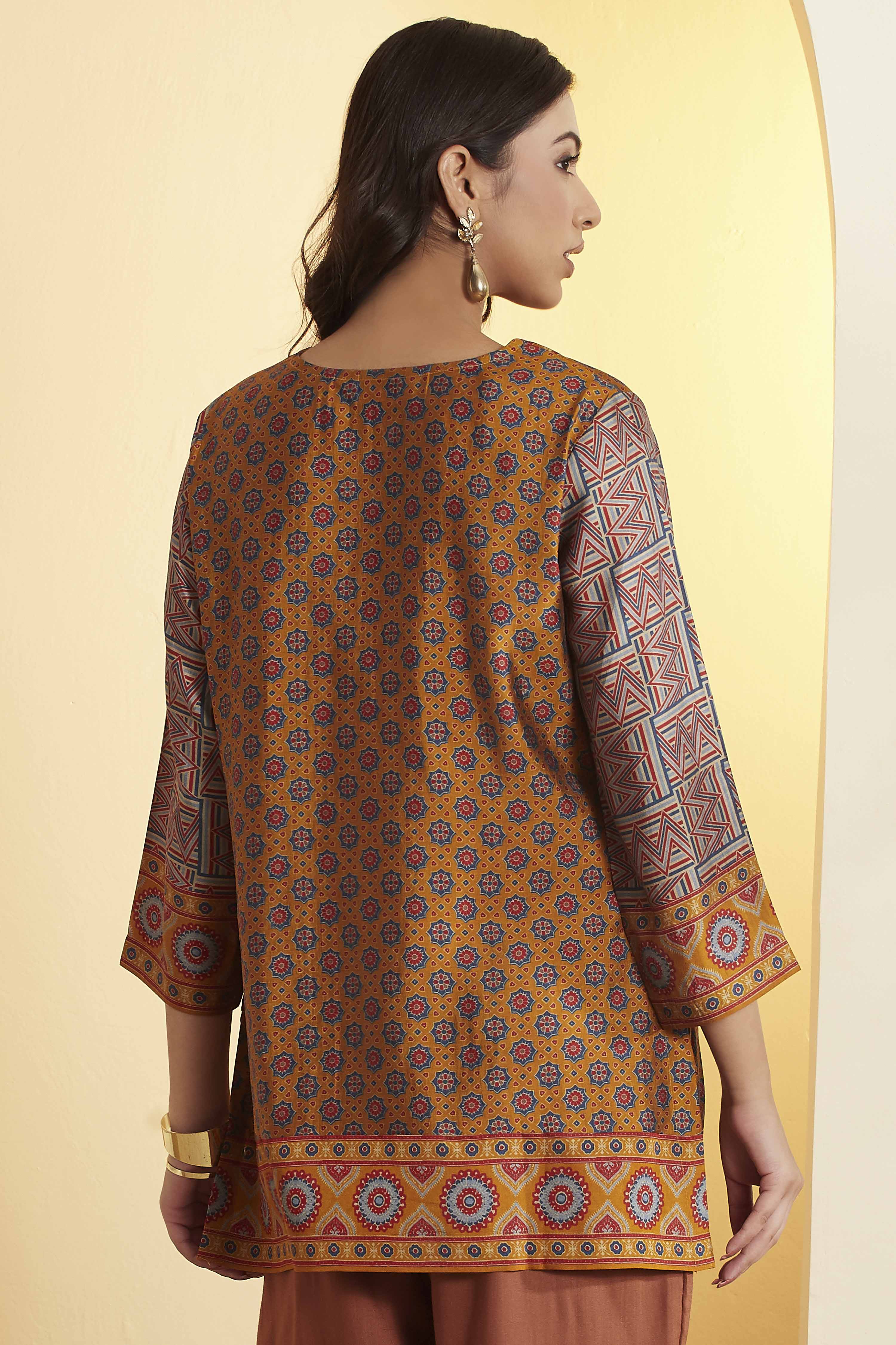 Blue Viscose Blend Straight Kurta image number 4