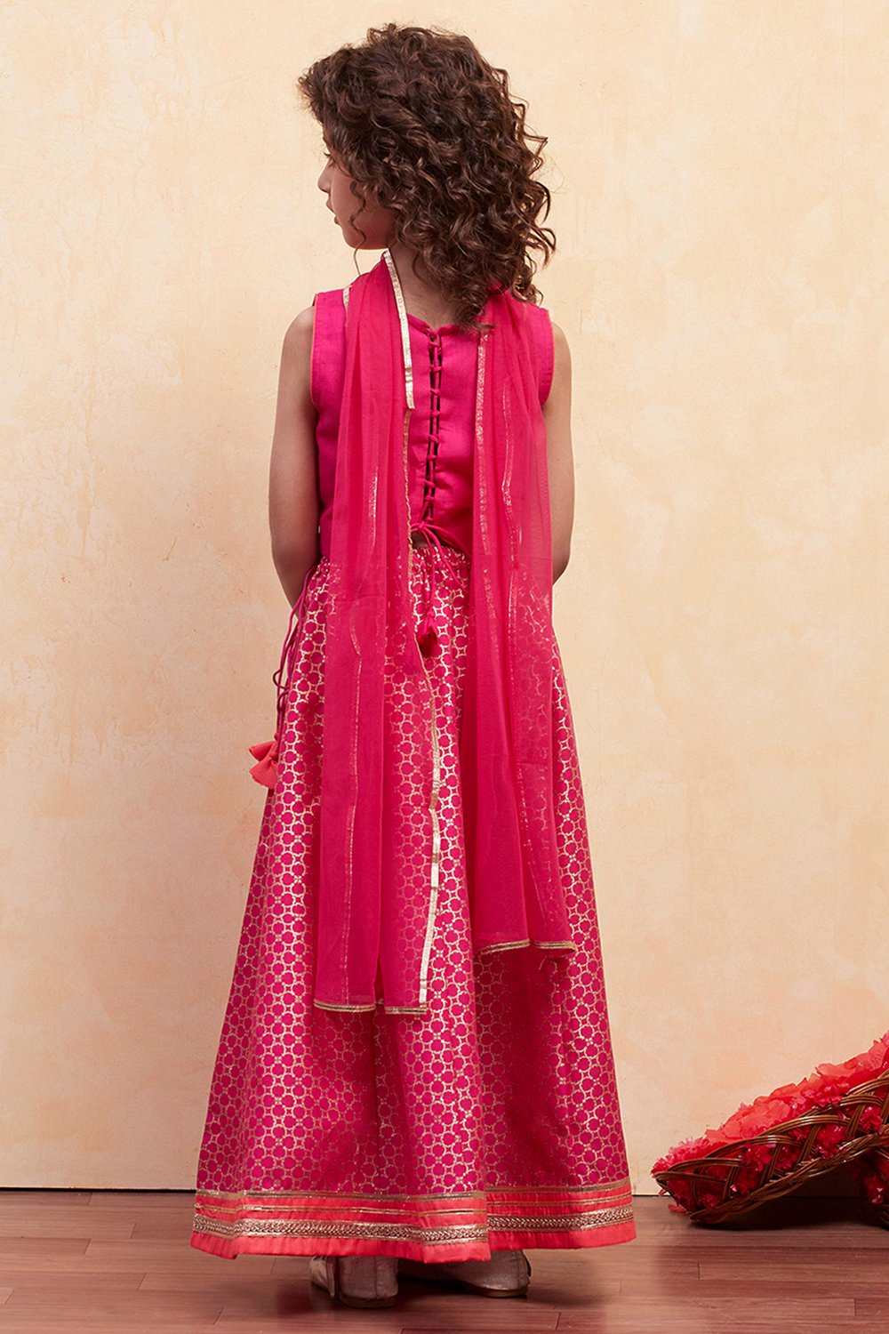 Black Polyester Lehenga Set image number 4