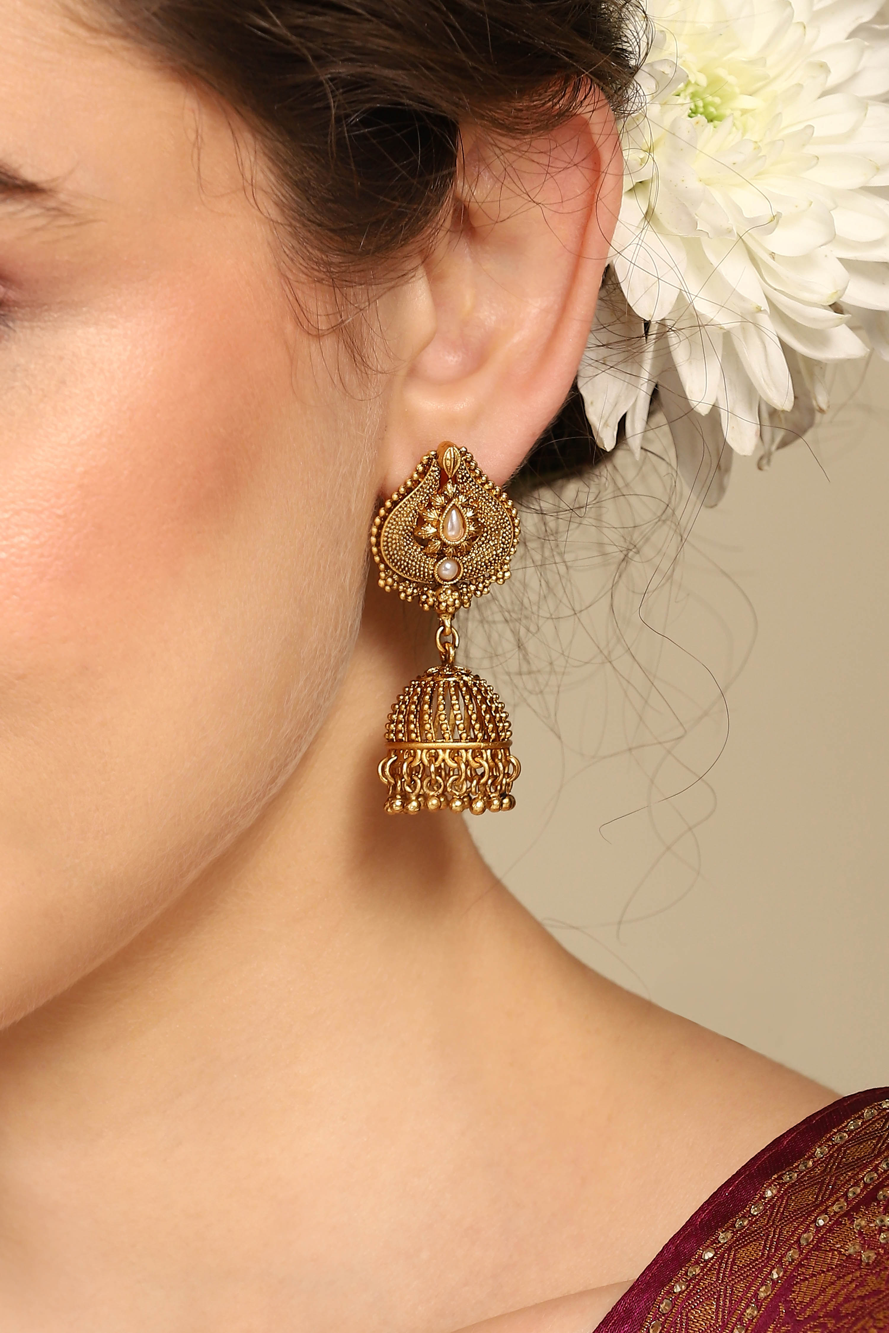 Multicolor Brass Jhumka image number 1