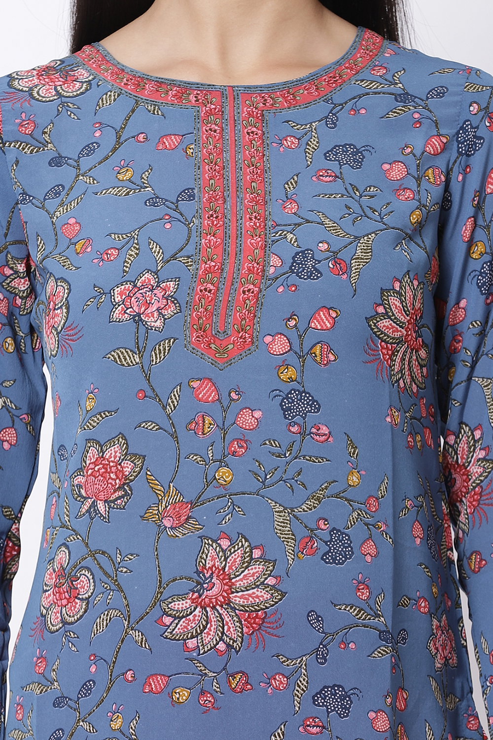 Yellow Art Silk Straight Printed Kurti image number 1