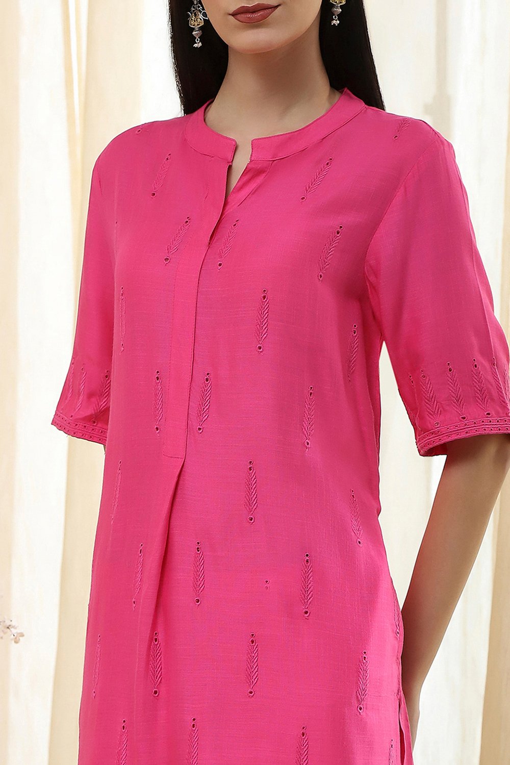 Blush Pink Straight Kurta Set image number 1