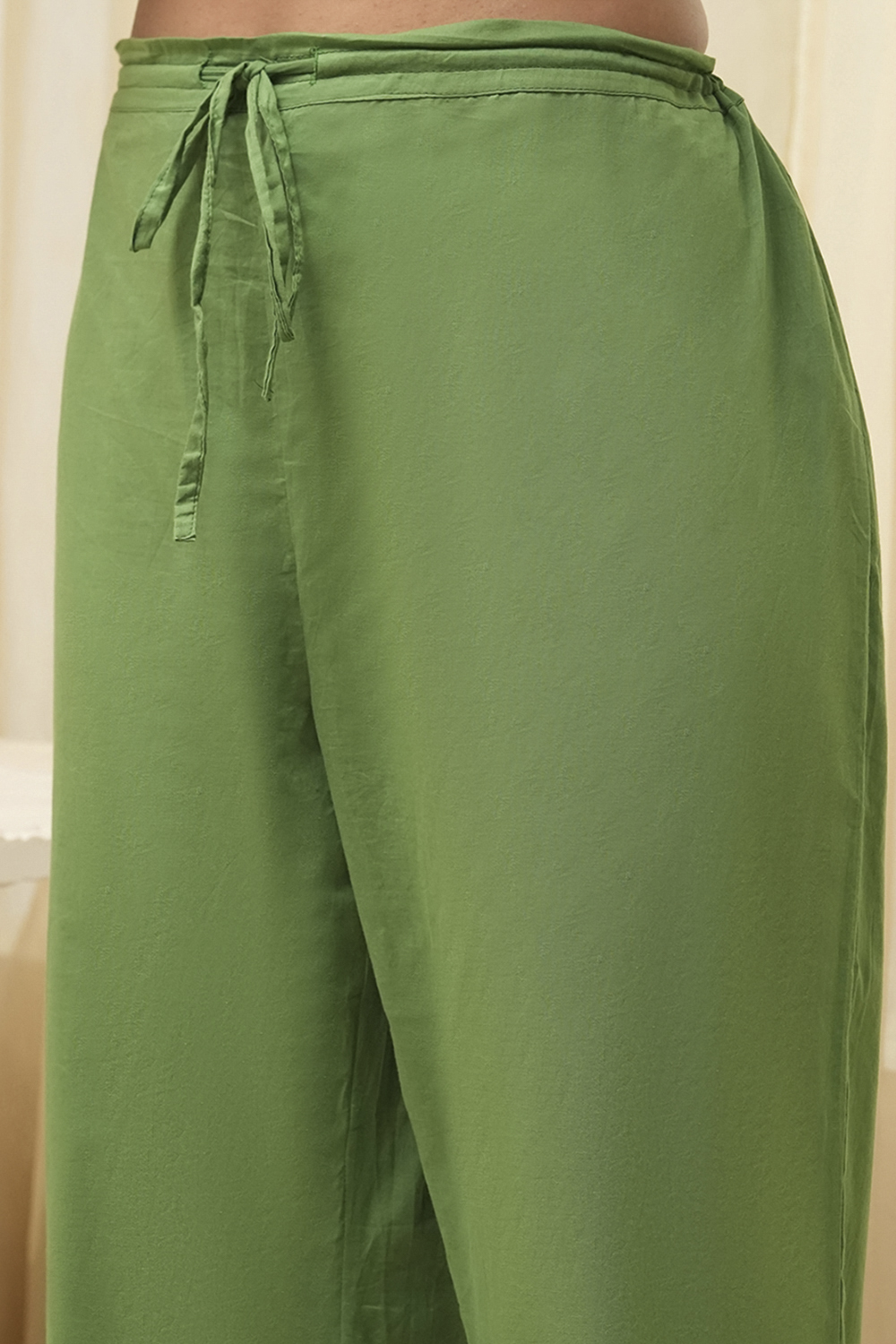 Blue Cotton Straight Kurta Palazzo Suit Set image number 2