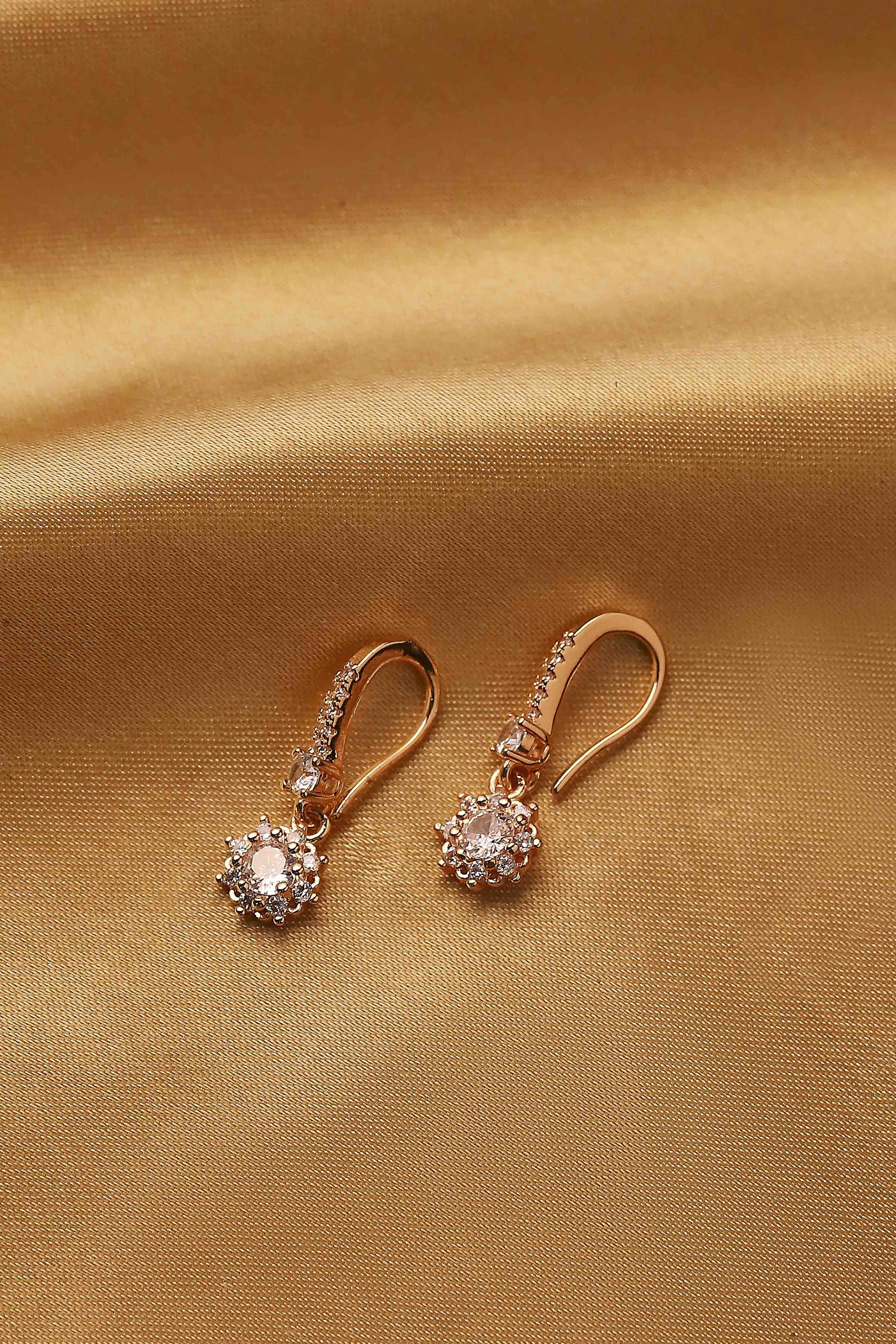 White Brass Cz Drop & Danglers image number 0
