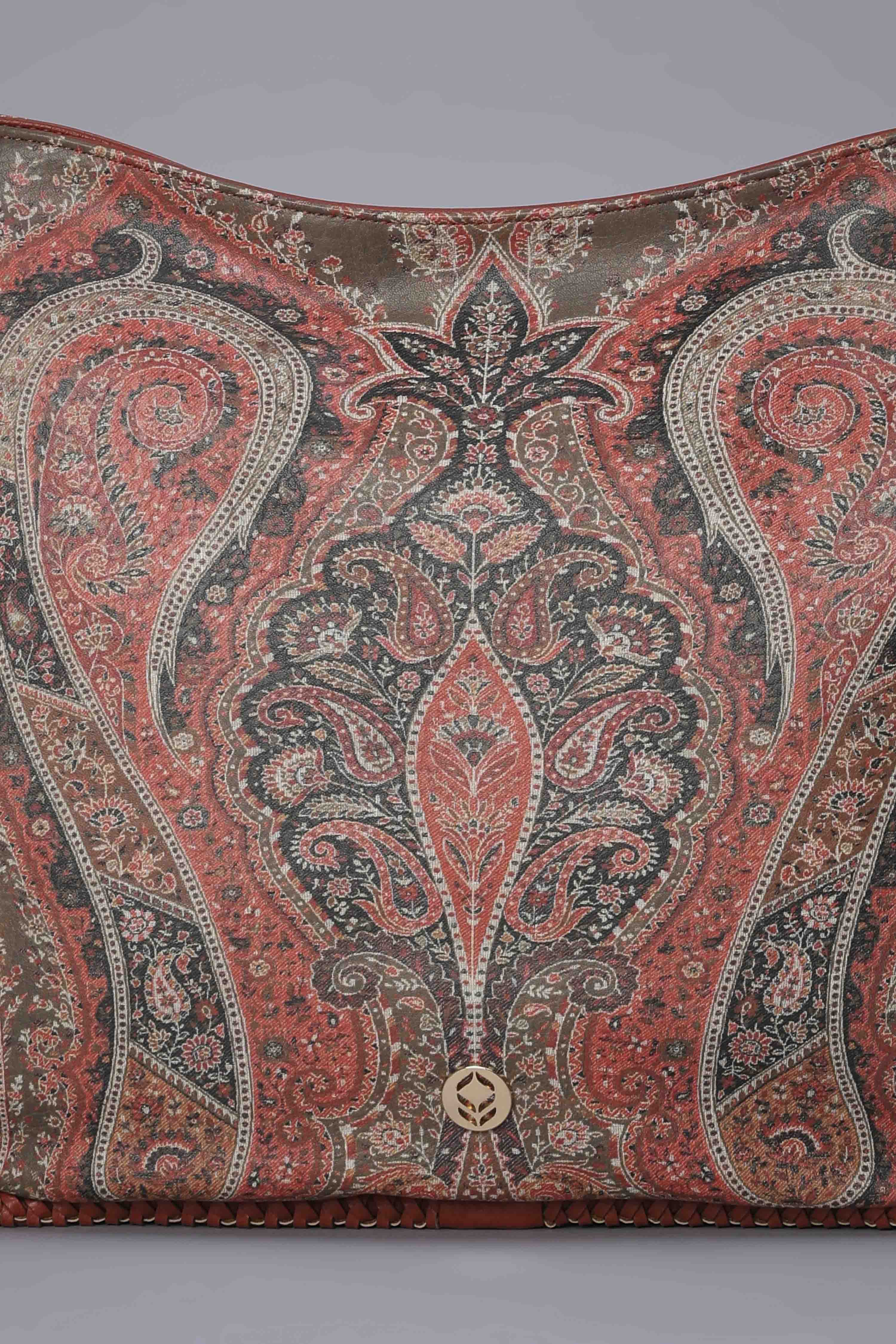 Tan PU Hobo Bag image number 6