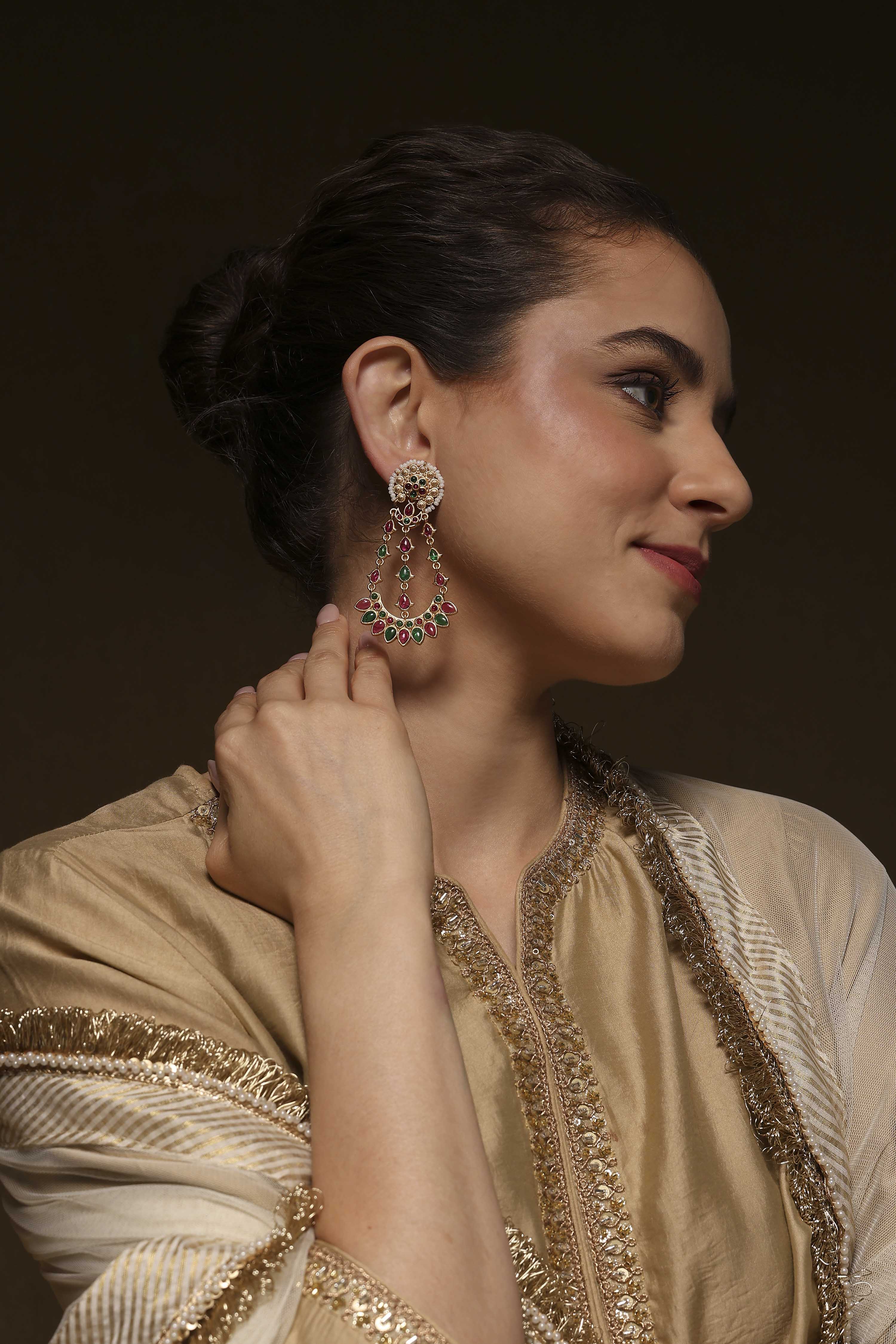 Multicolor Brass Drop & Danglers image number 3
