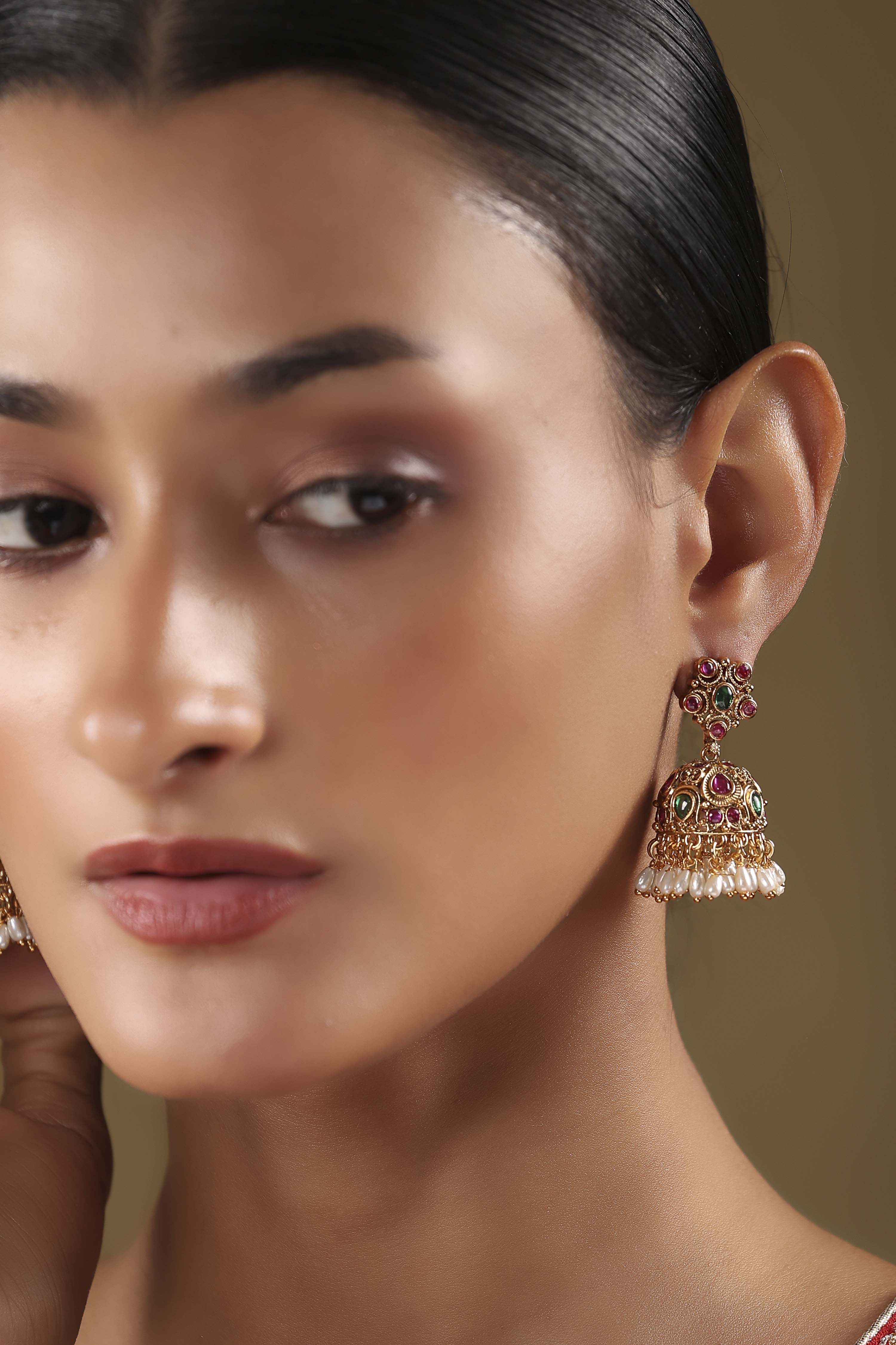 Gold Brass Jhumka image number 1