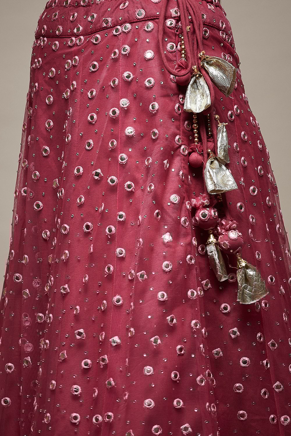 Pink Nylon Lehenga Set image number 6