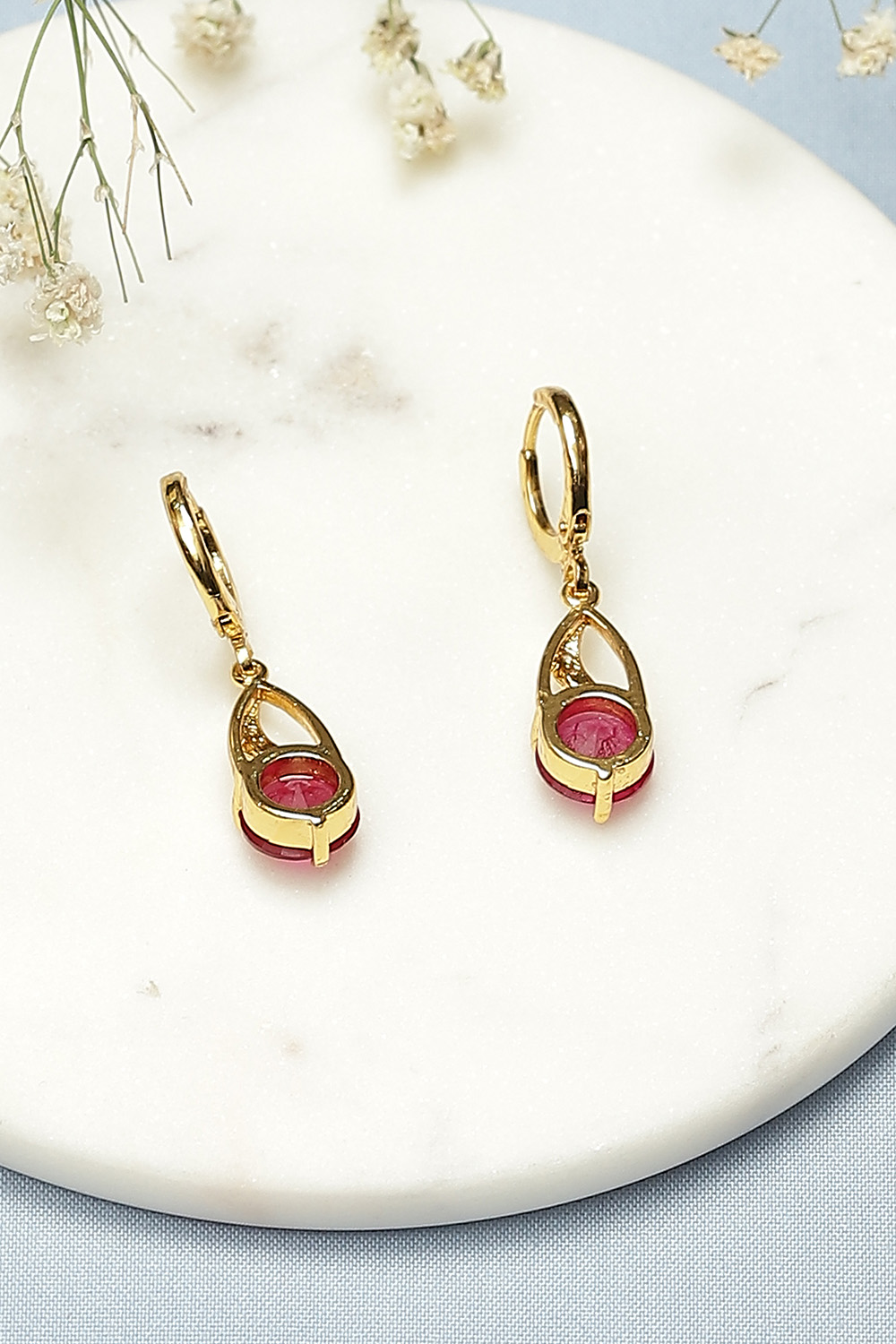 Red Brass Earrings image number 2