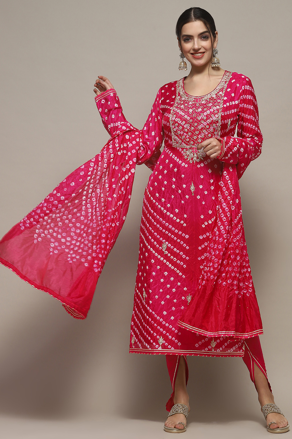 Orange Silk Blend Unstitched Suit set image number 1