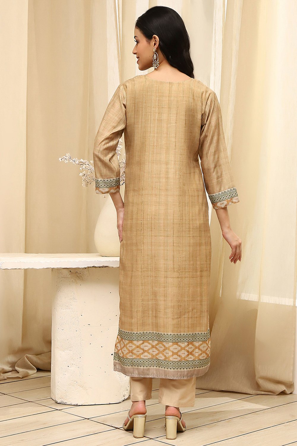 Pink Cotton Machine-Embroidered Unstitched Suit Set image number 6