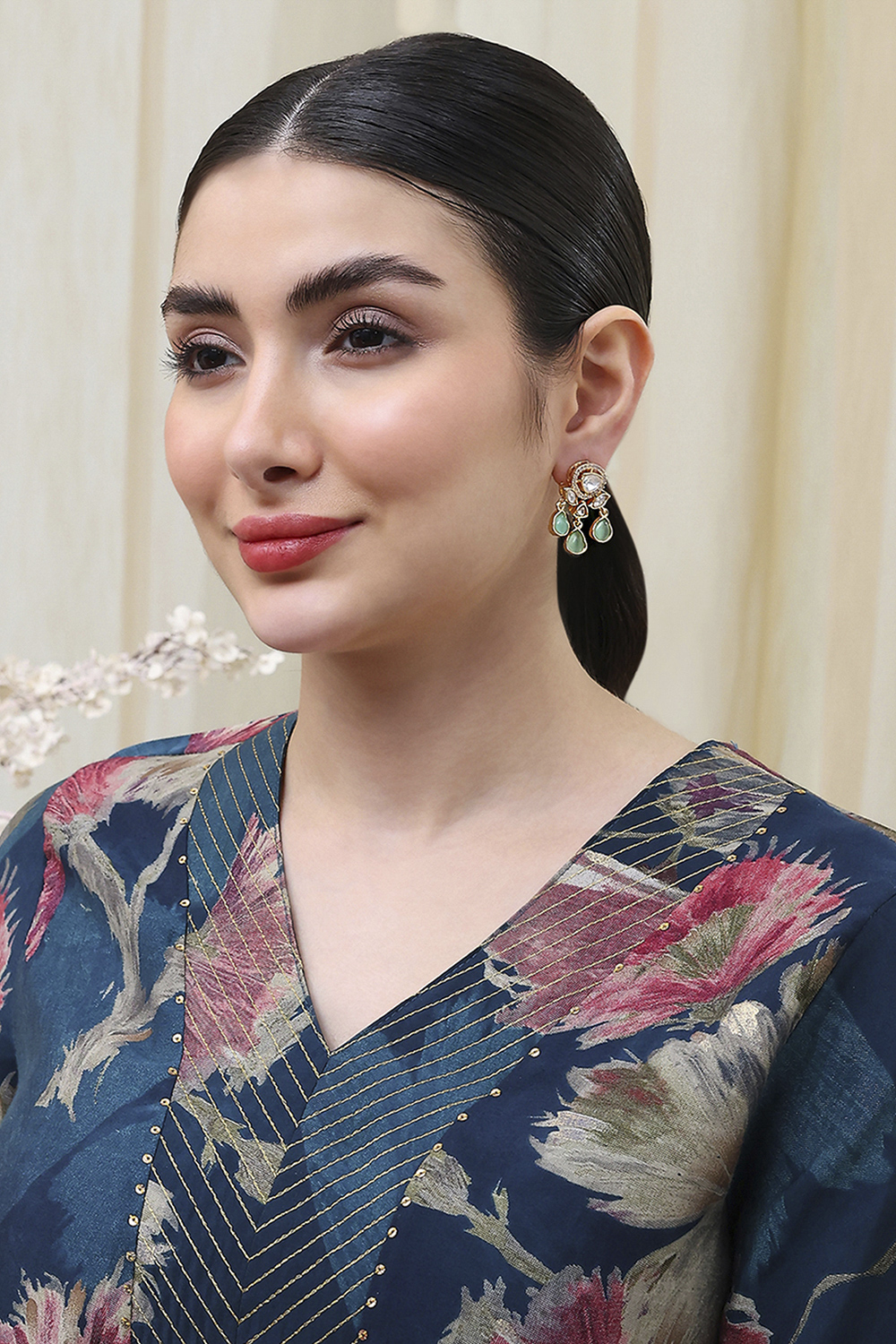 Mint Green Brass Drop & Danglers image number 3