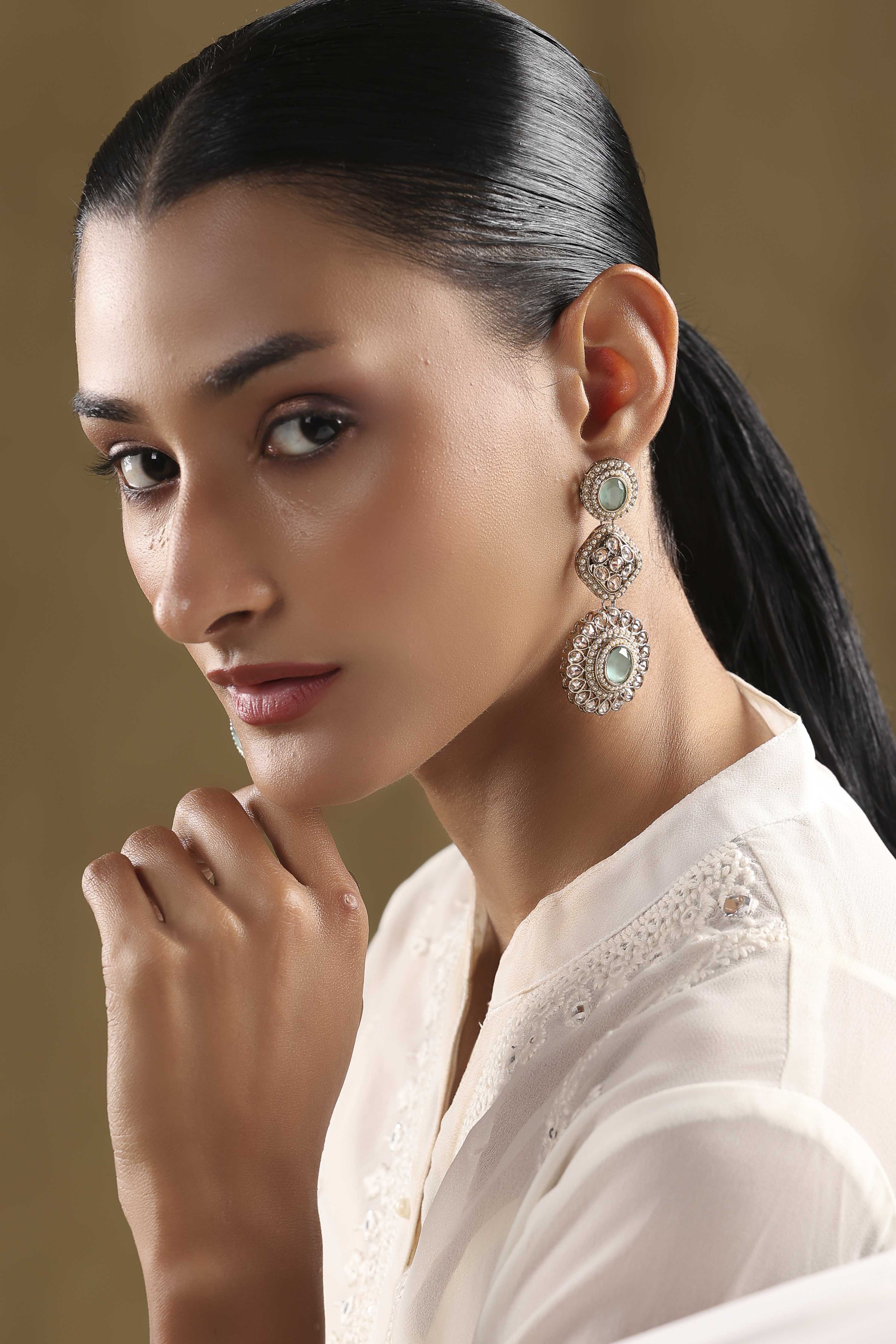 Mint Green Alloy Drop & Danglers image number 3