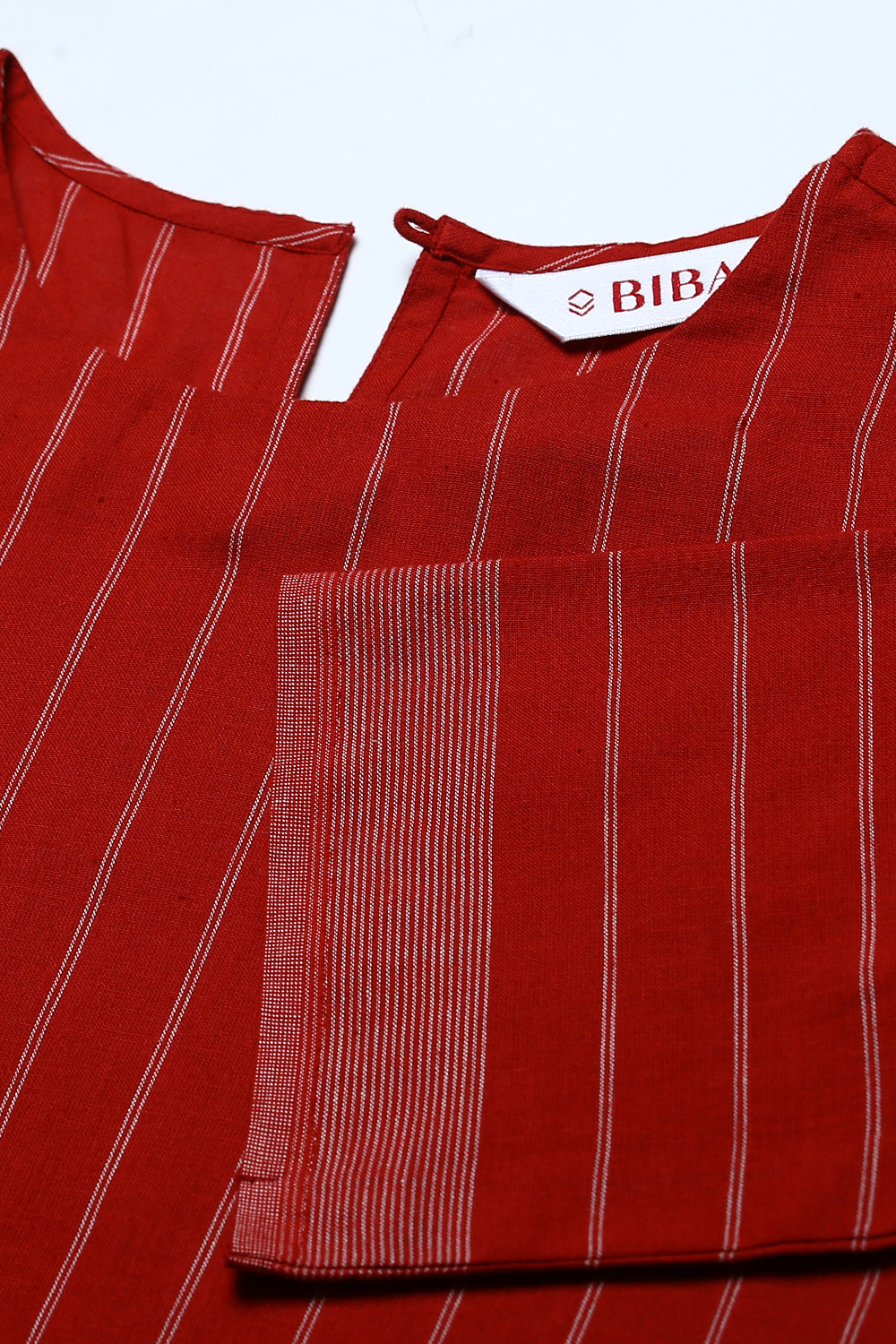 Red Cotton Straight Kurta Flared Palazzo Suit Set image number 1