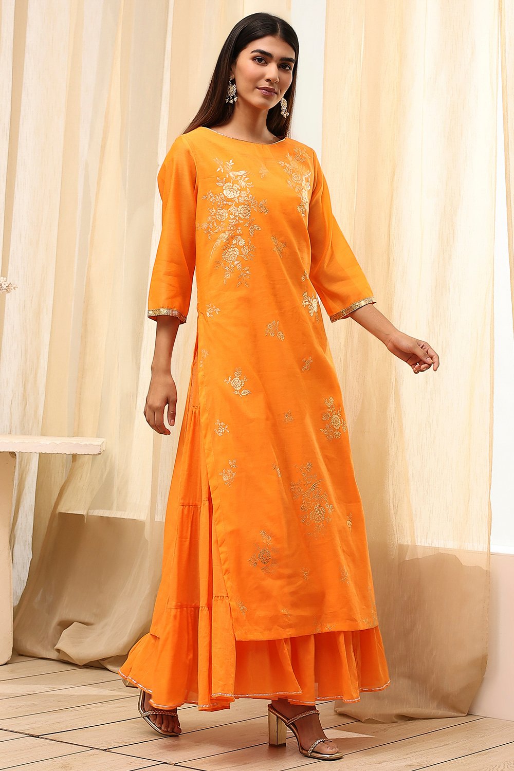 Black Poly Chanderi  Dress image number 4
