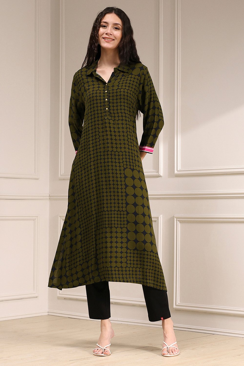Indigo Blue Viscose Straight Printed Kurta image number 5