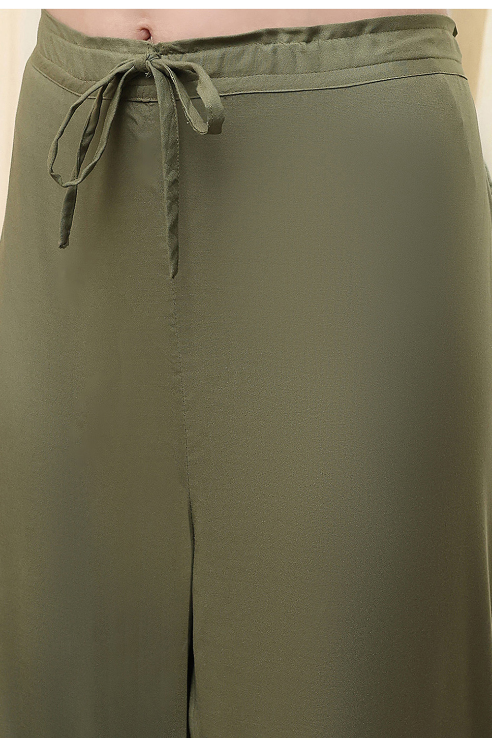 Sage Green Cotton Blend Straight Kurta Palazzo Suit Set image number 2