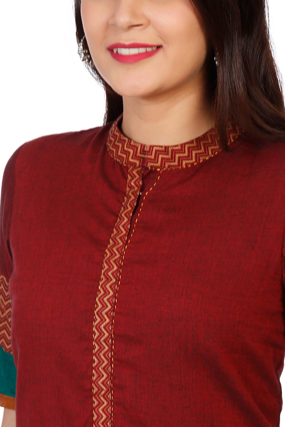 Green Cotton A-Line Printed Kurta image number 1