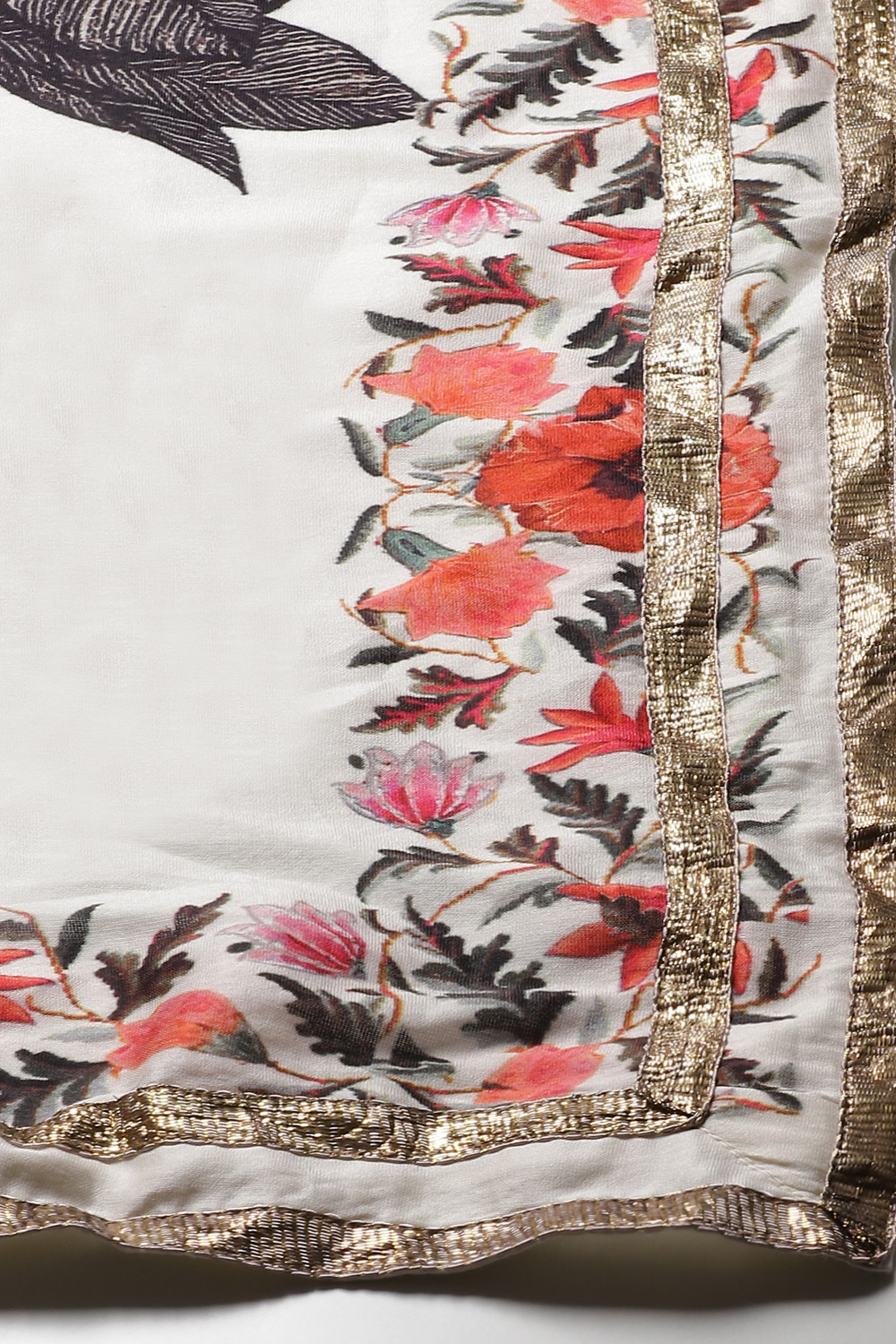 Rohit Bal Off White Cotton Silk Printed Saree image number 1