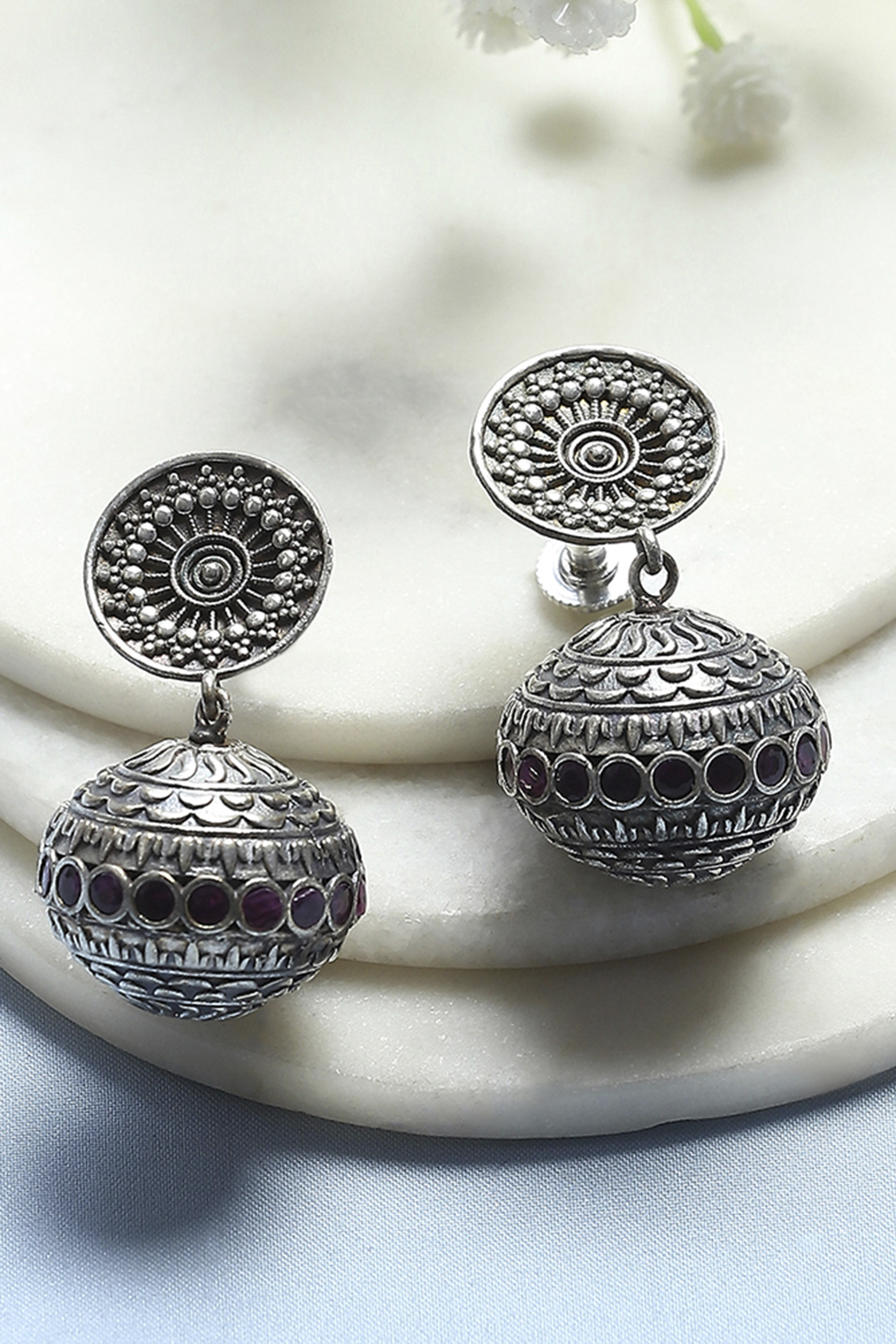 Maroon Brass Drop & Danglers image number 0
