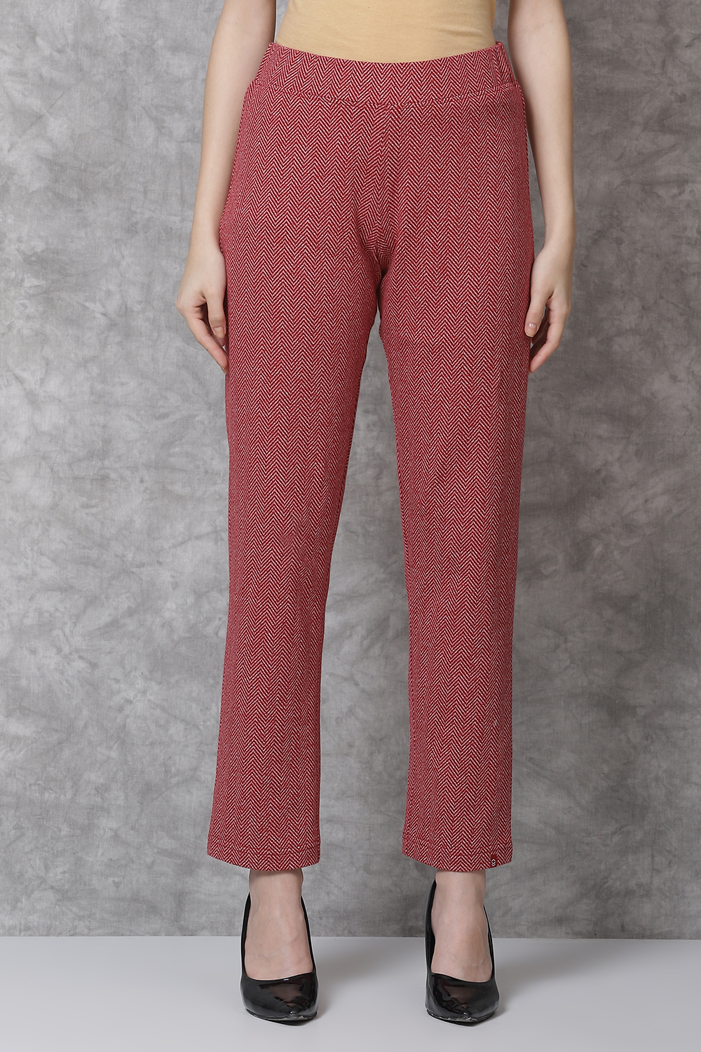 Navy Straight Cotton Pants image number 0
