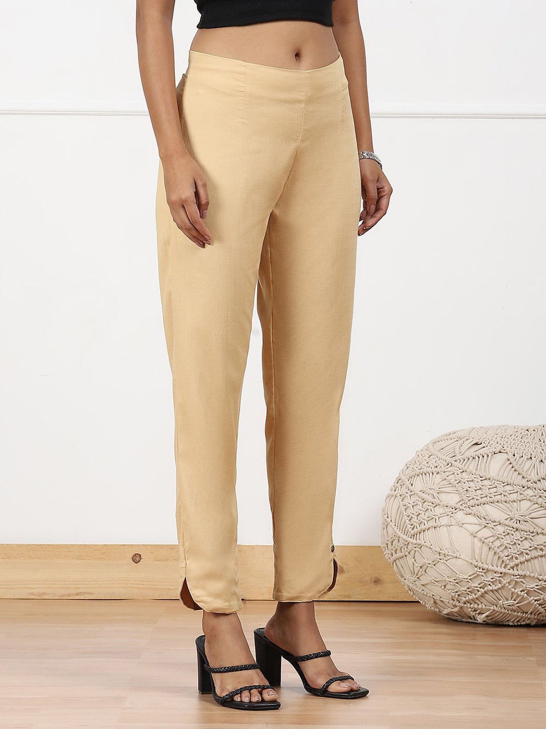 Grey Viscose Blend Pant image number 3
