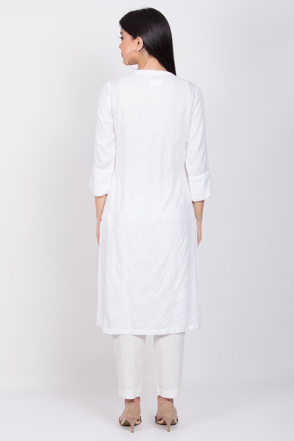 Ice Blue Rayon Straight Kurta image number 4