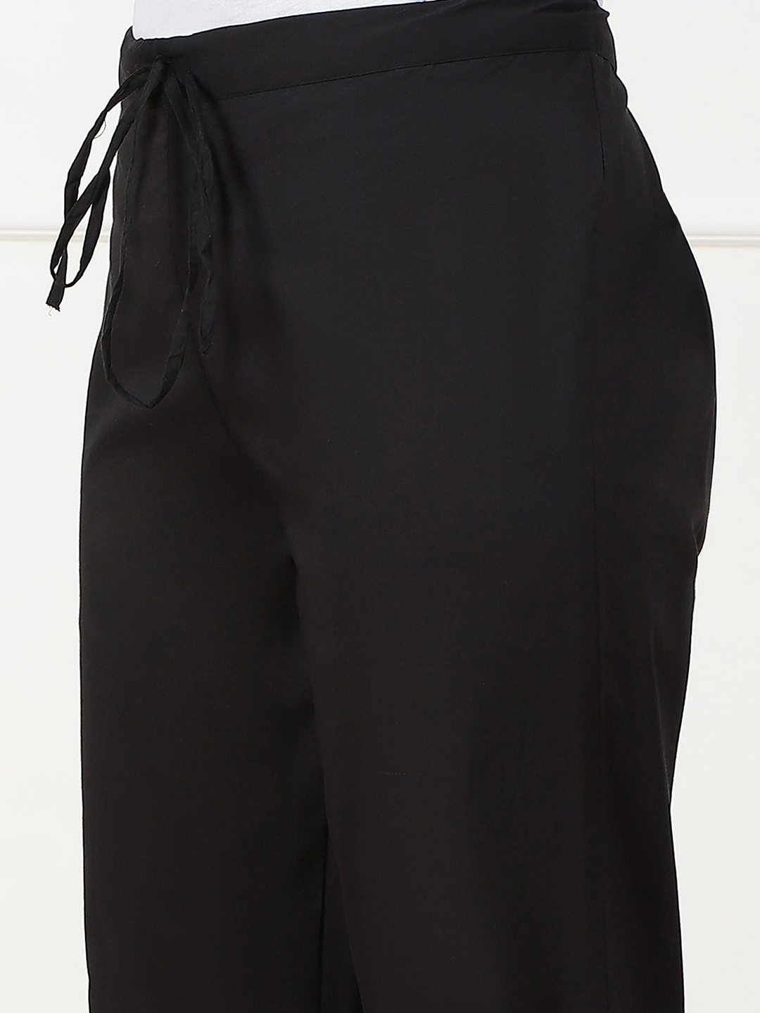 White Cotton Solid Pant image number 1