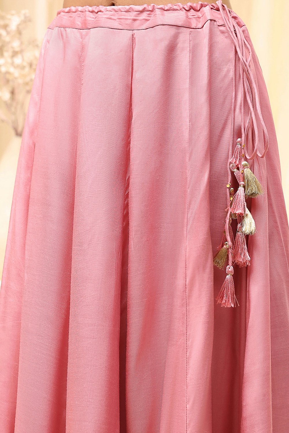 Powder Pink Viscose Front Open Suit Set image number 2
