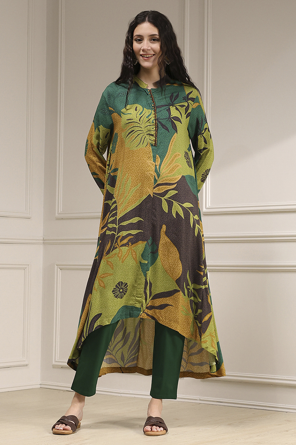 Multicolor Viscose Rayon Straight Printed Kurta image number 5
