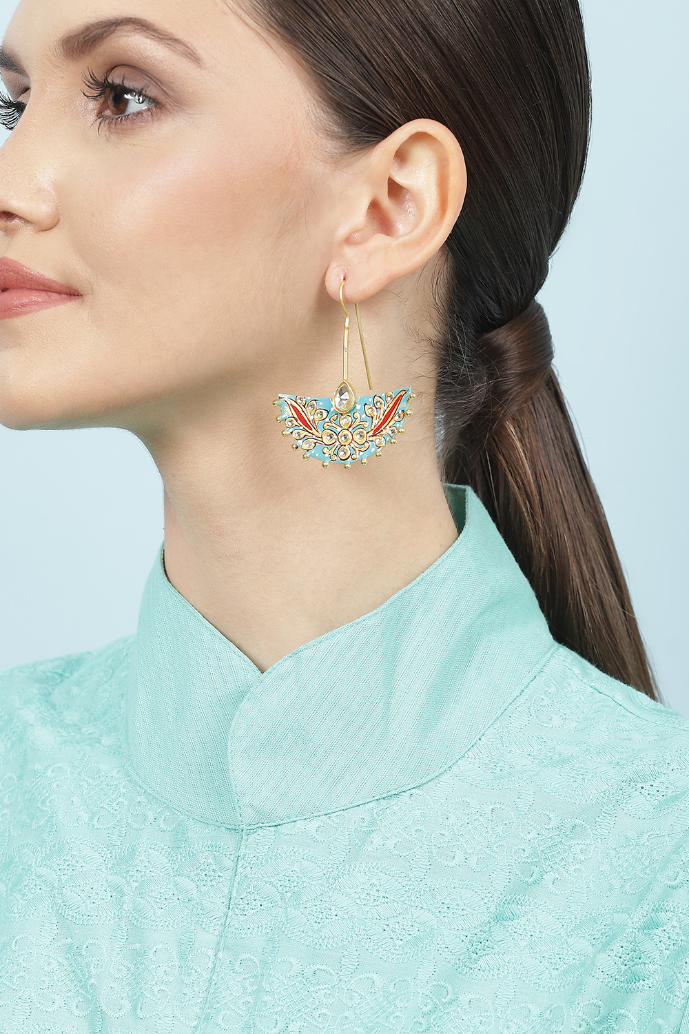 Turquoise Alloy Earrings image number 3