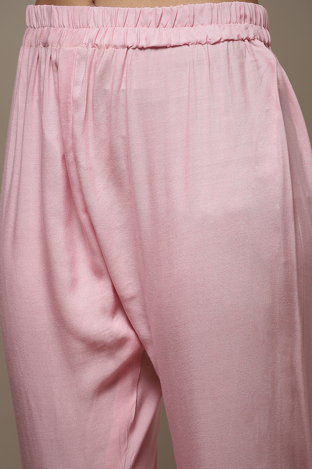 Light Pink Muslin Lace Unstitched Suit Set image number 3