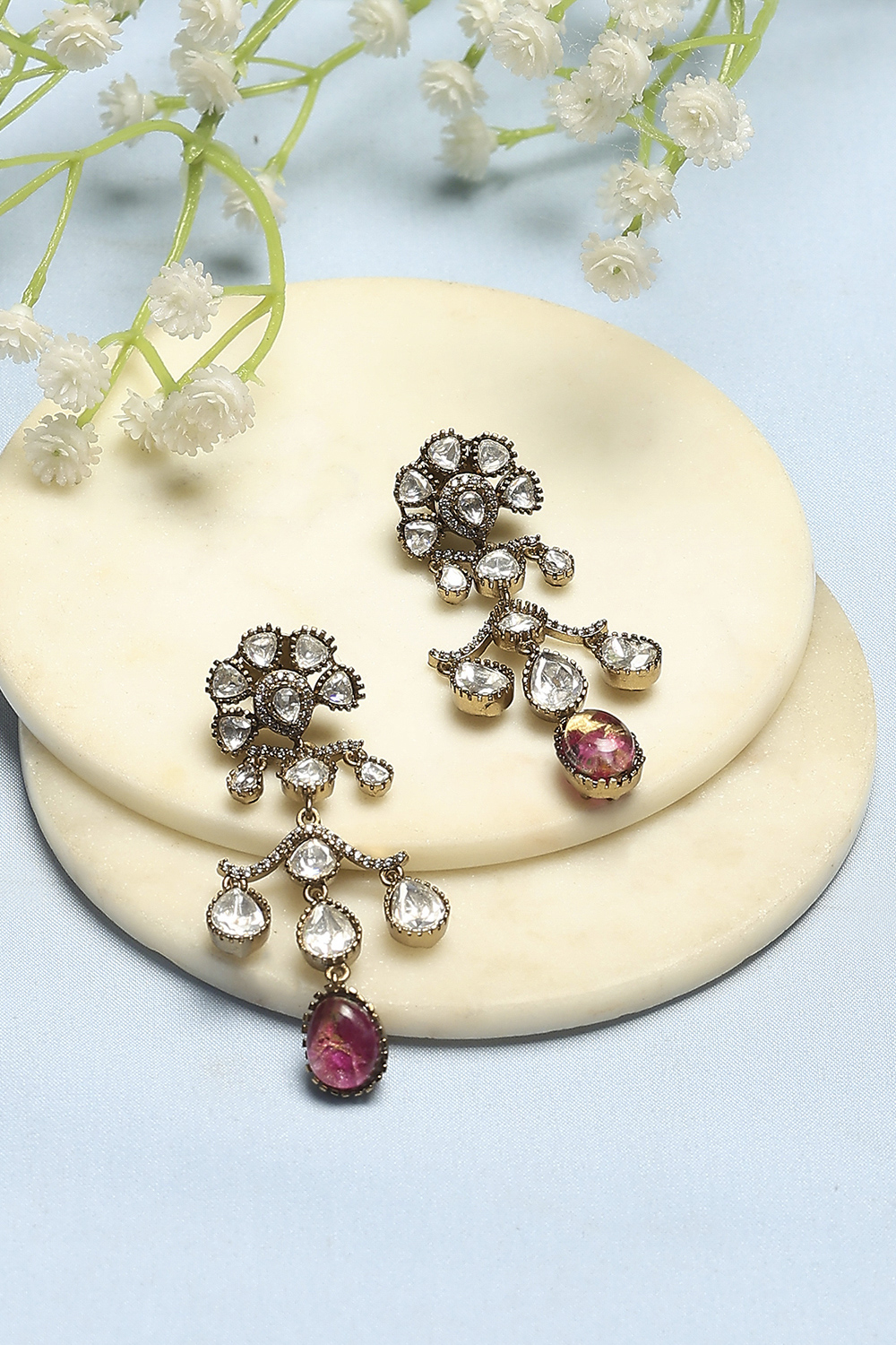 Pink Brass Drop & Danglers image number 0