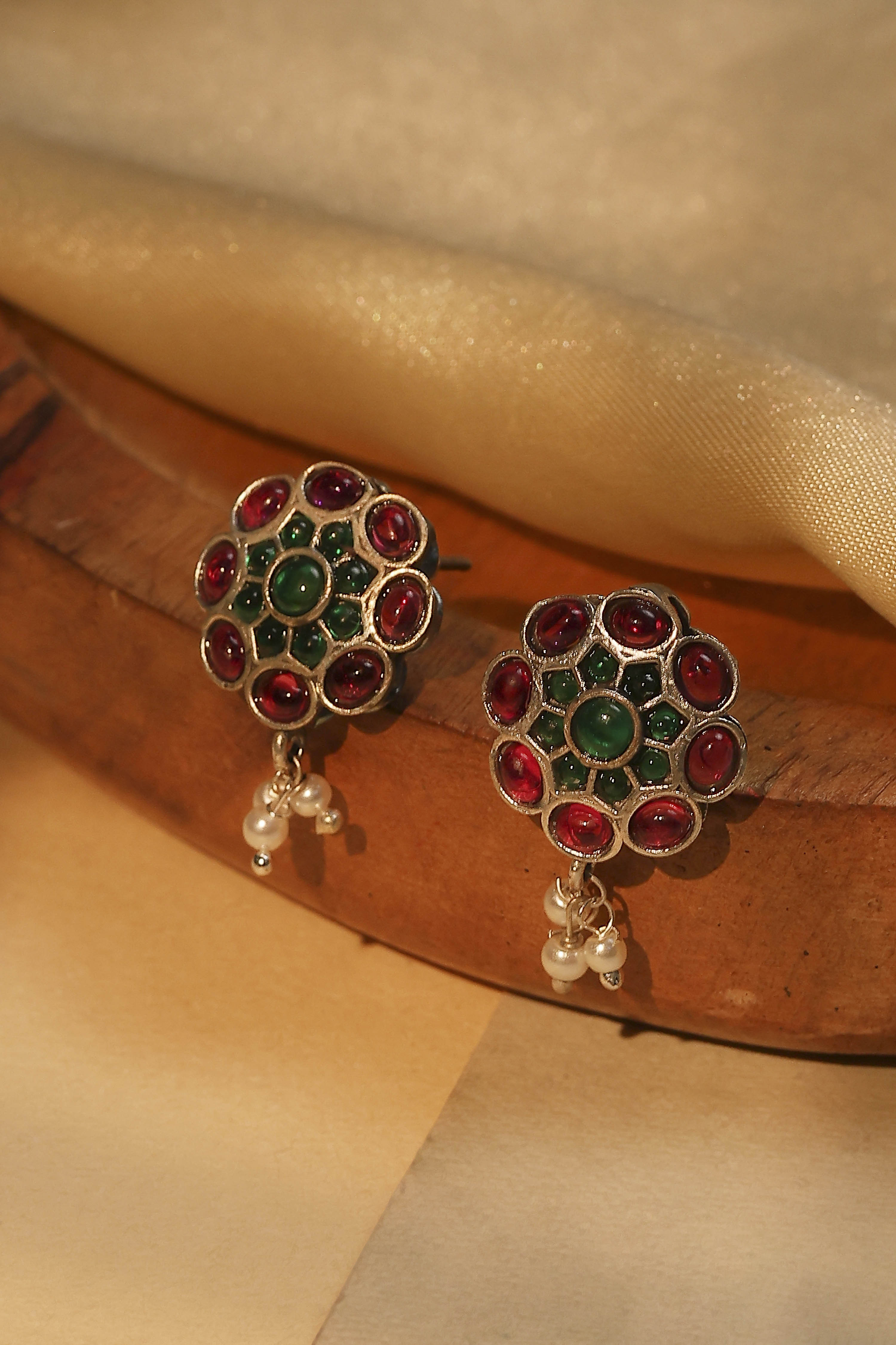 Green Pink Brass Studs image number 0