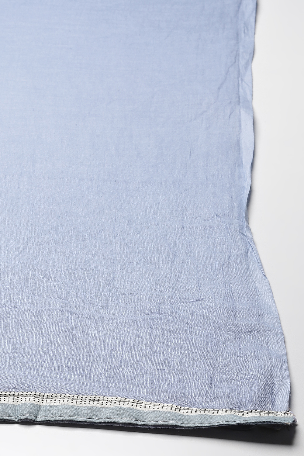 Blue Cotton Unstitched Dress Material Suit Set image number 7
