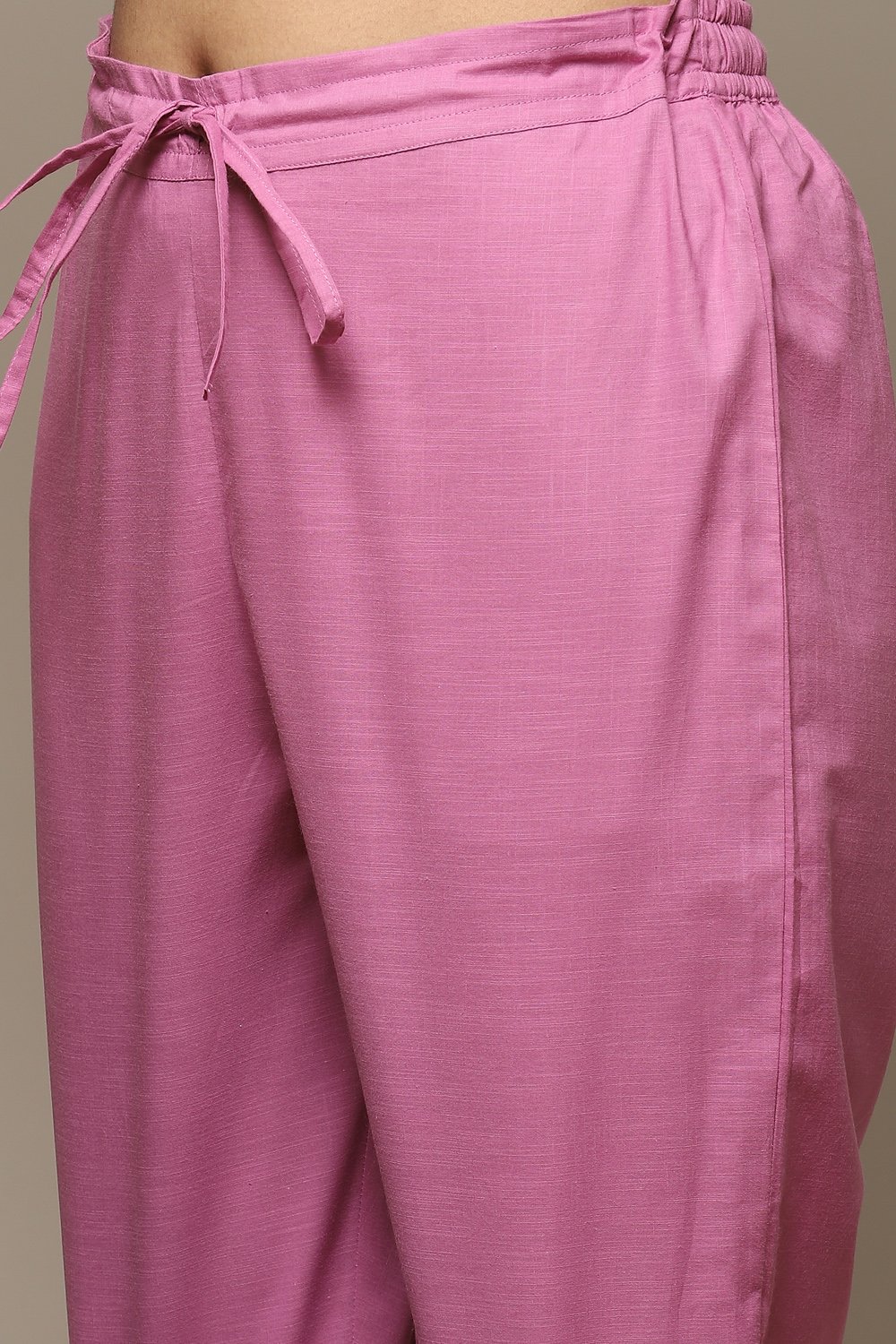 Black Cotton Straight Kurta Pant Suit Set image number 2