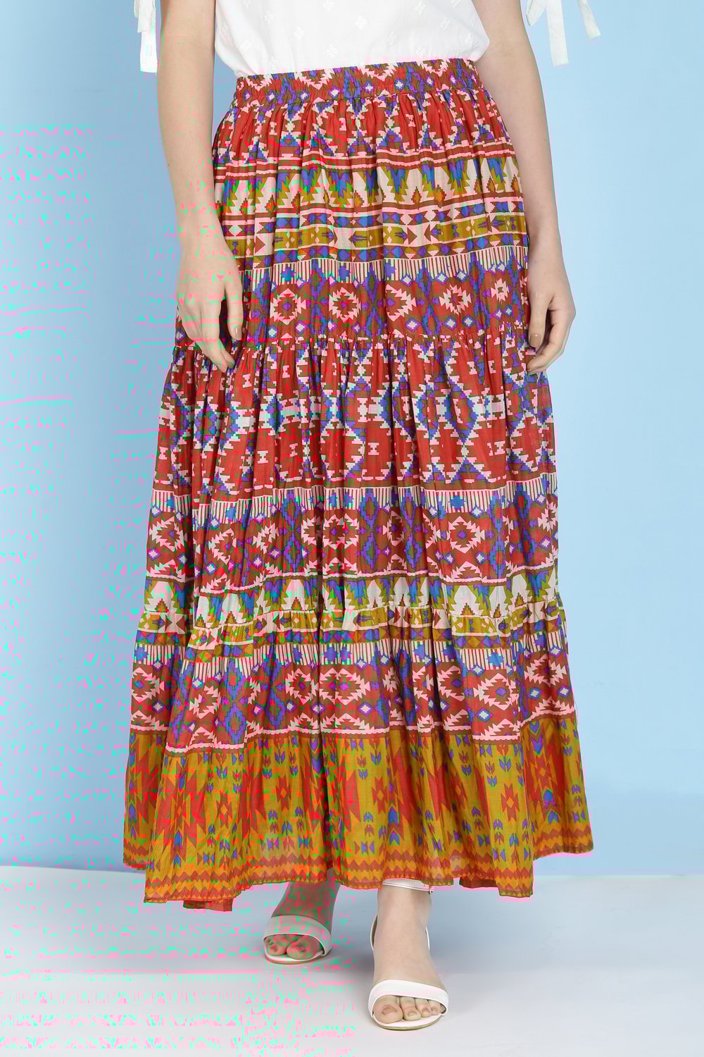 Black Cotton Long Skirt image number 5