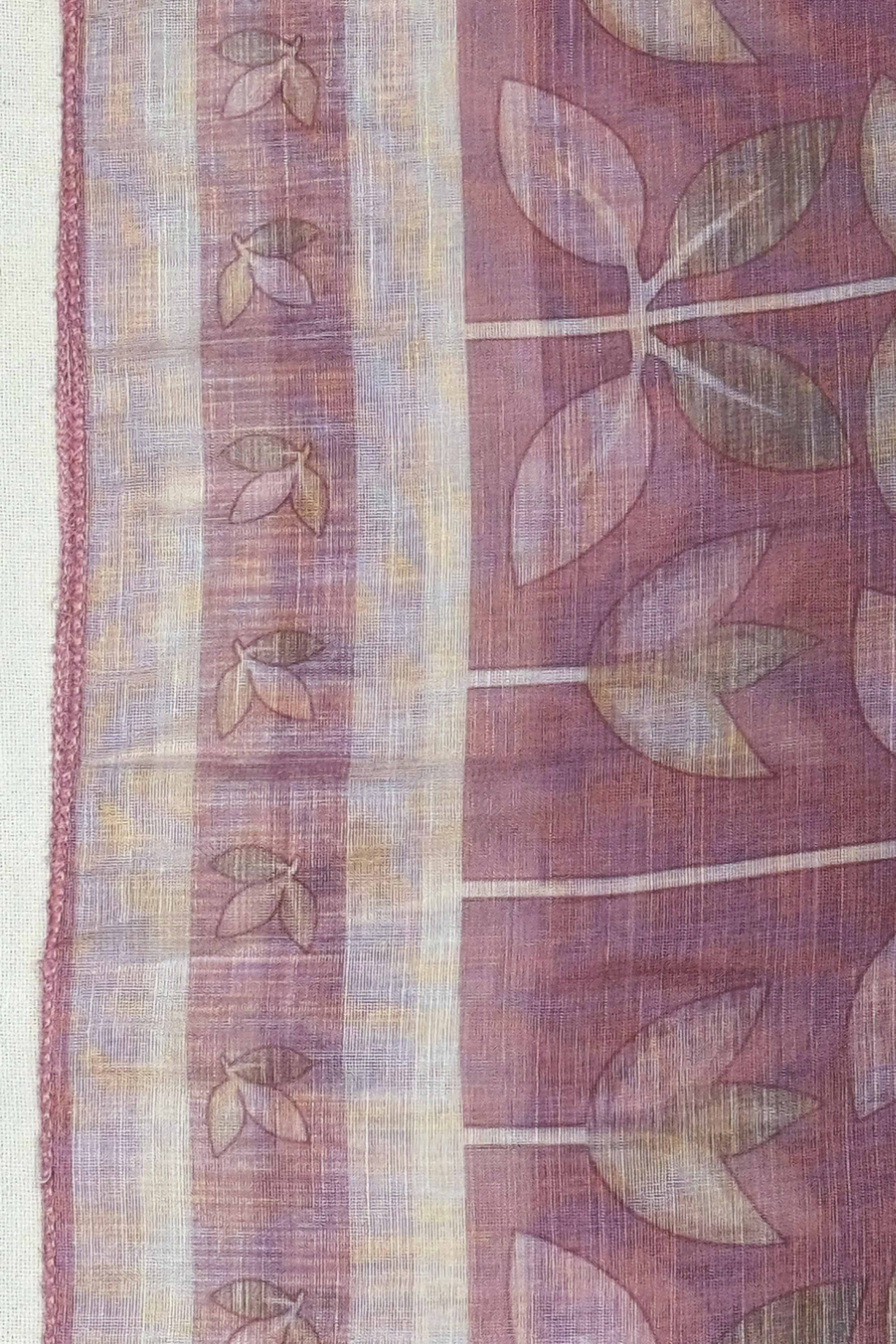 Peach Linen Printed Unstitched Suit Set image number 4