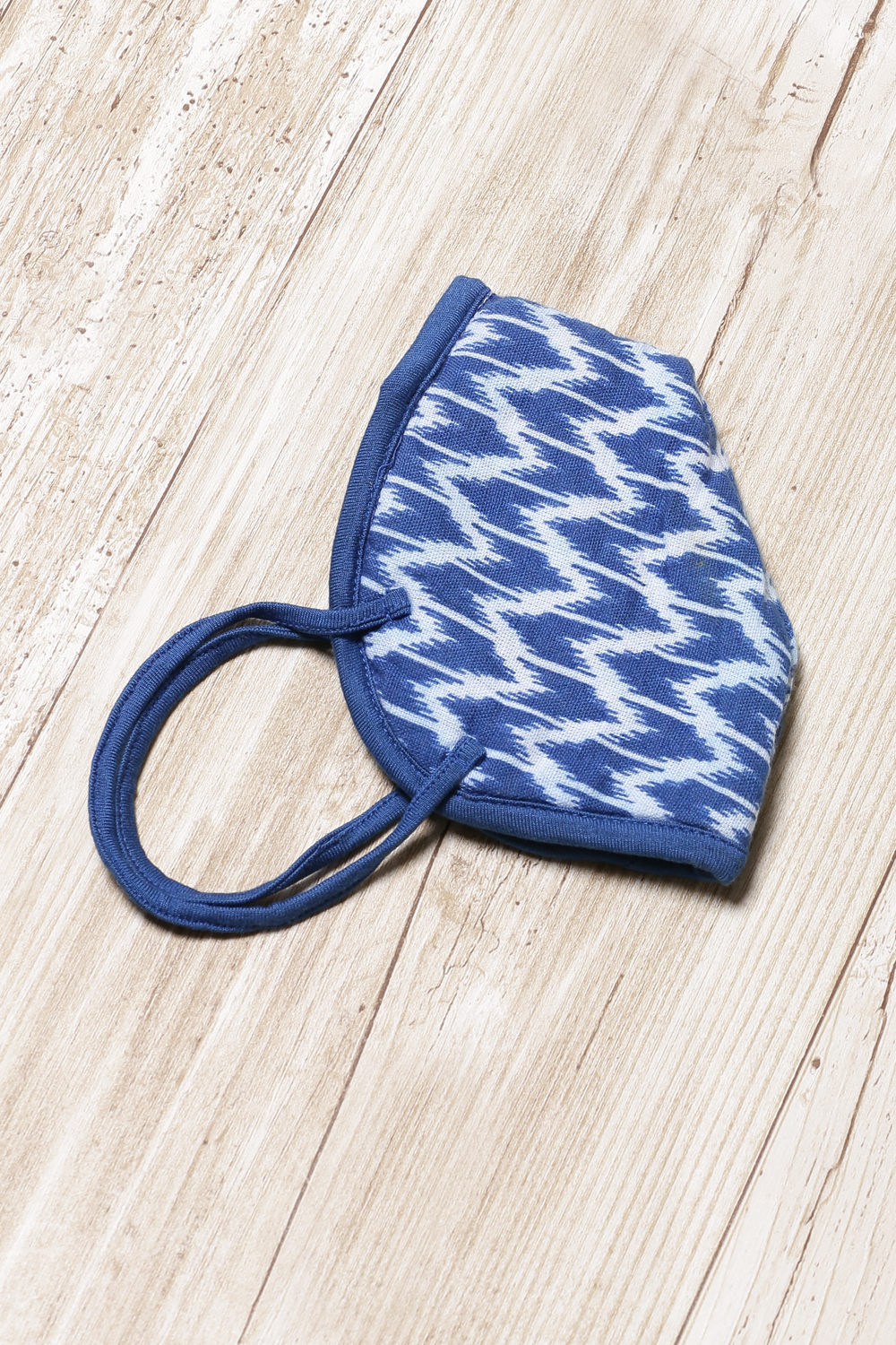Blue Printed Cotton Printed Face Mask image number 2