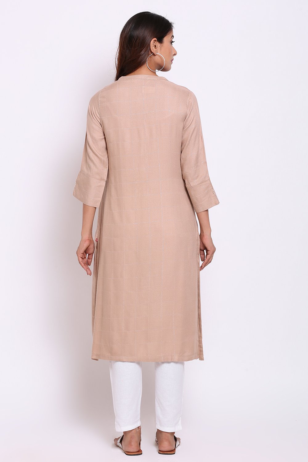 Aqua Rayon Straight Kurta image number 5