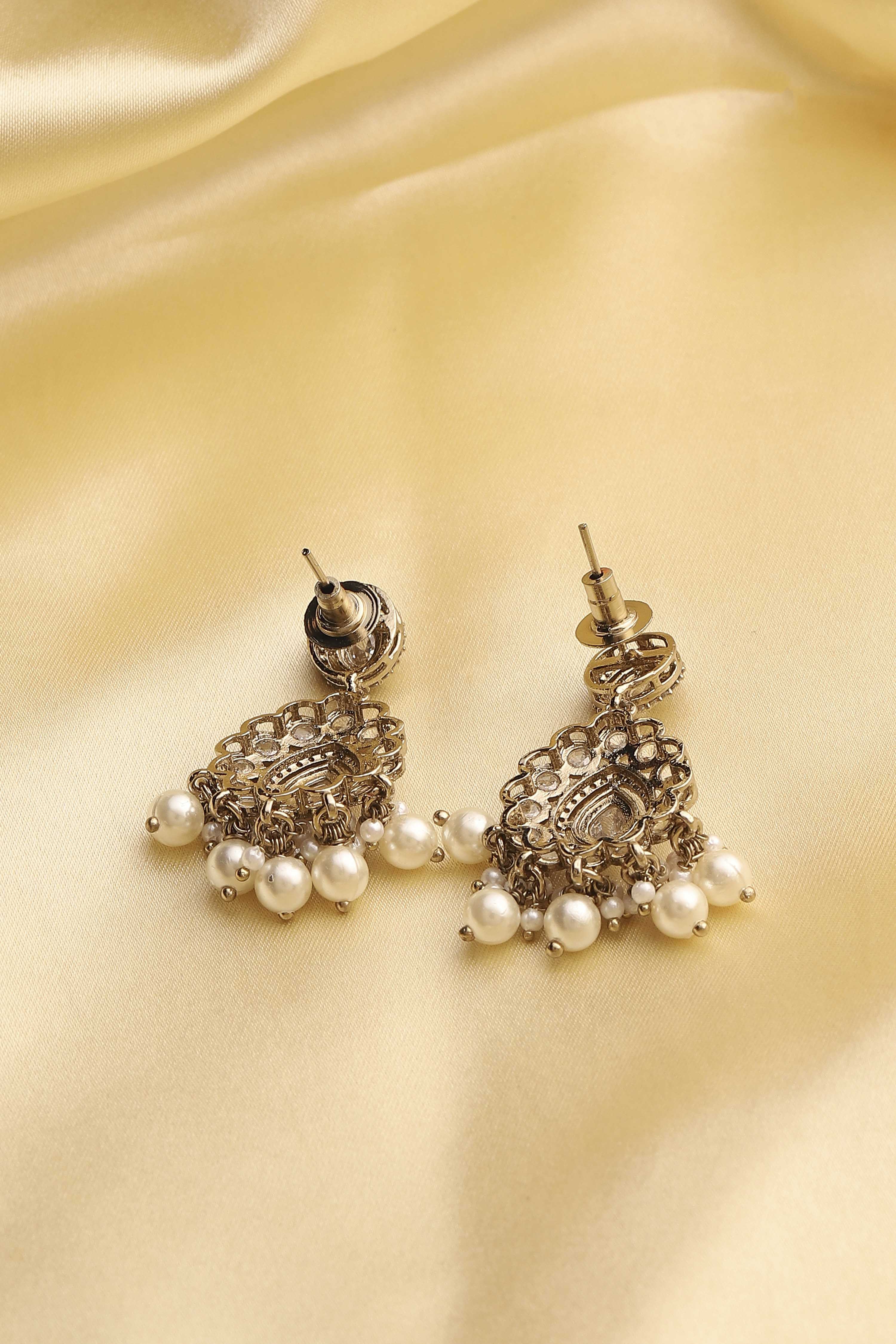 White Alloy Drop & Danglers image number 2