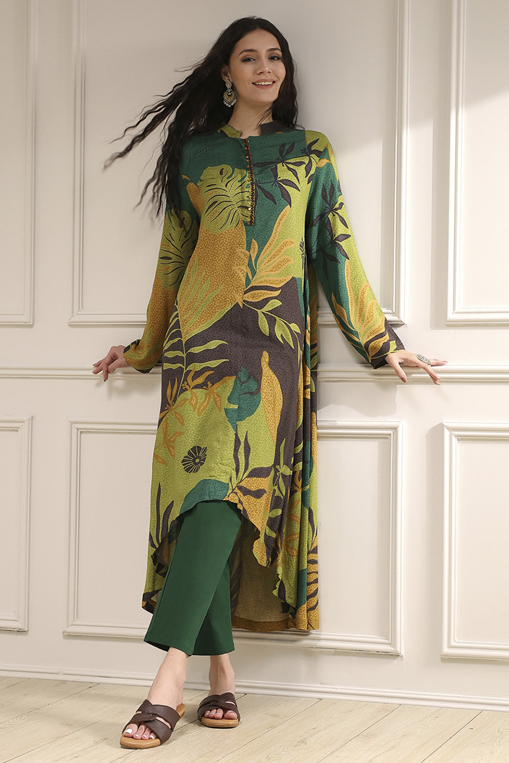Multicolor Viscose Rayon Straight Printed Kurta image number 0