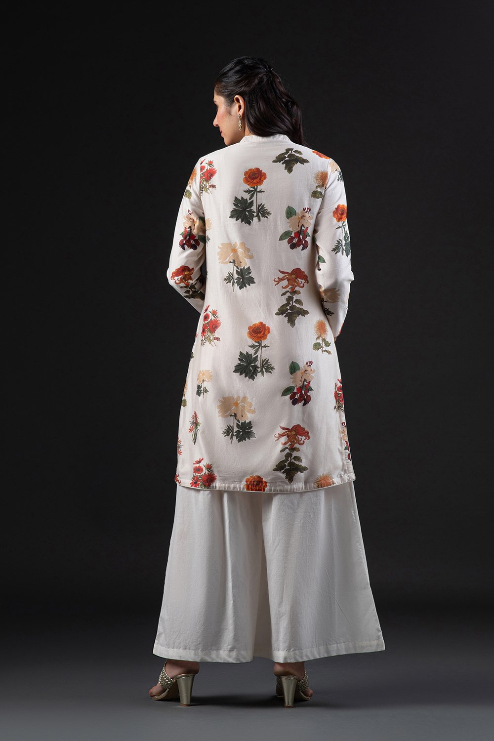Rohit Bal Off White Cotton Silk Straight Printed Kurta Set image number 4