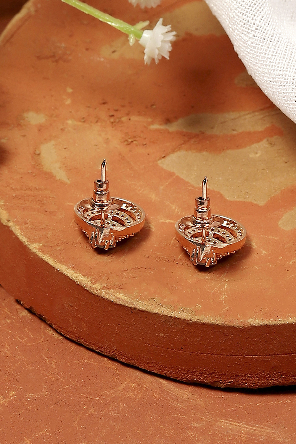 White Stone Earrings image number 2