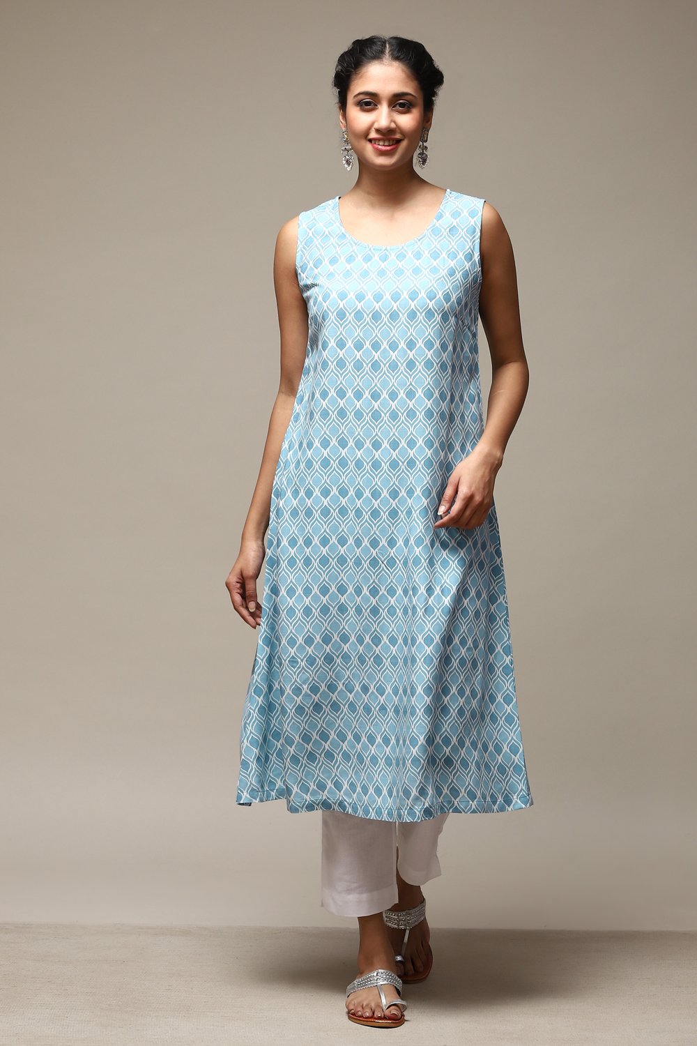 Coral LIVA Blend Straight Printed Kurta image number 2