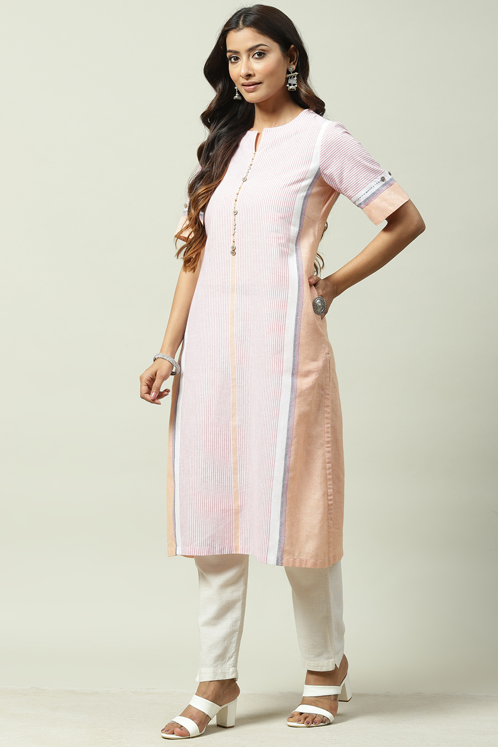 Natural Cotton Straight Kurta image number 3