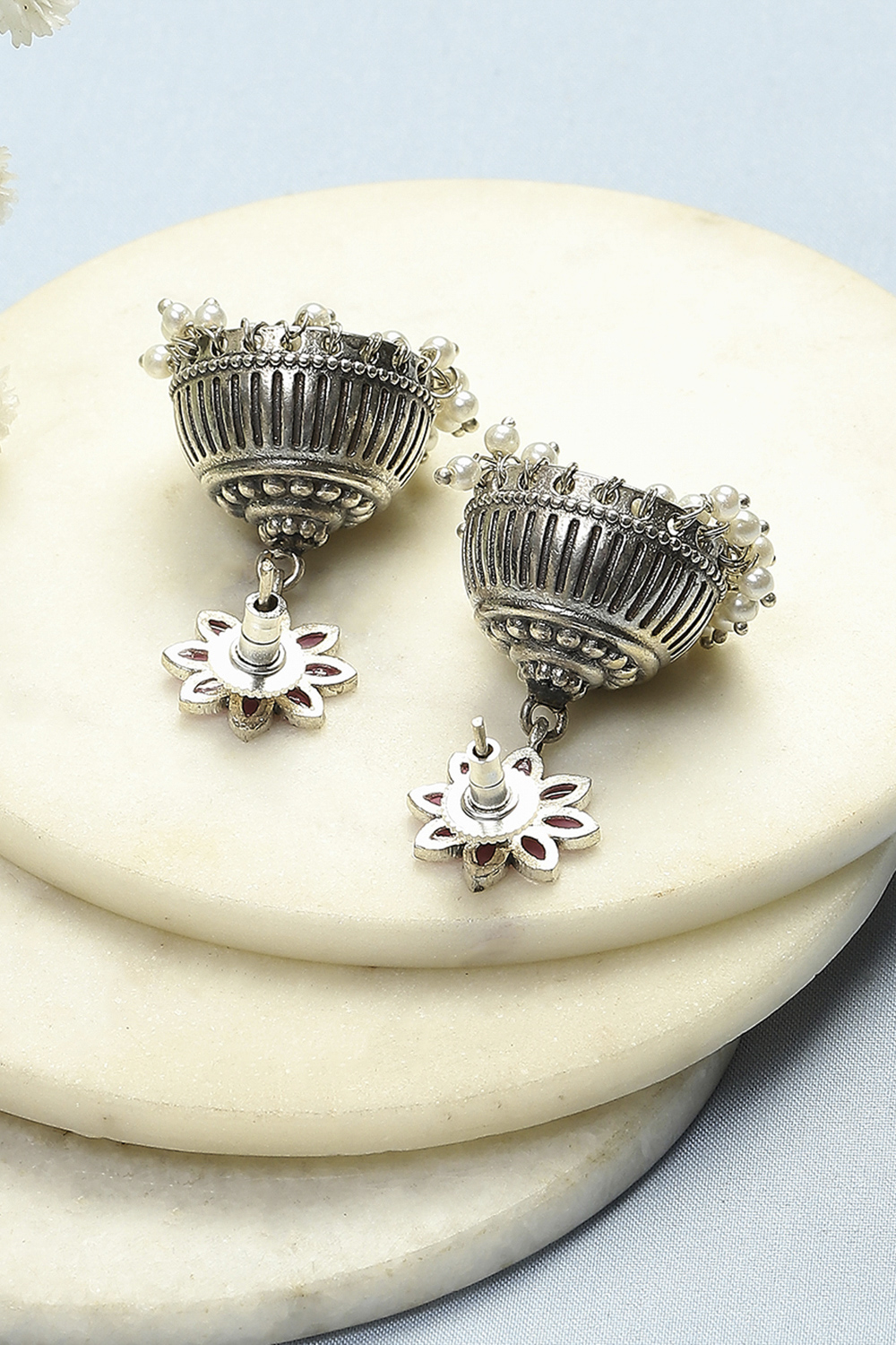 Pink Brass Jhumka image number 2