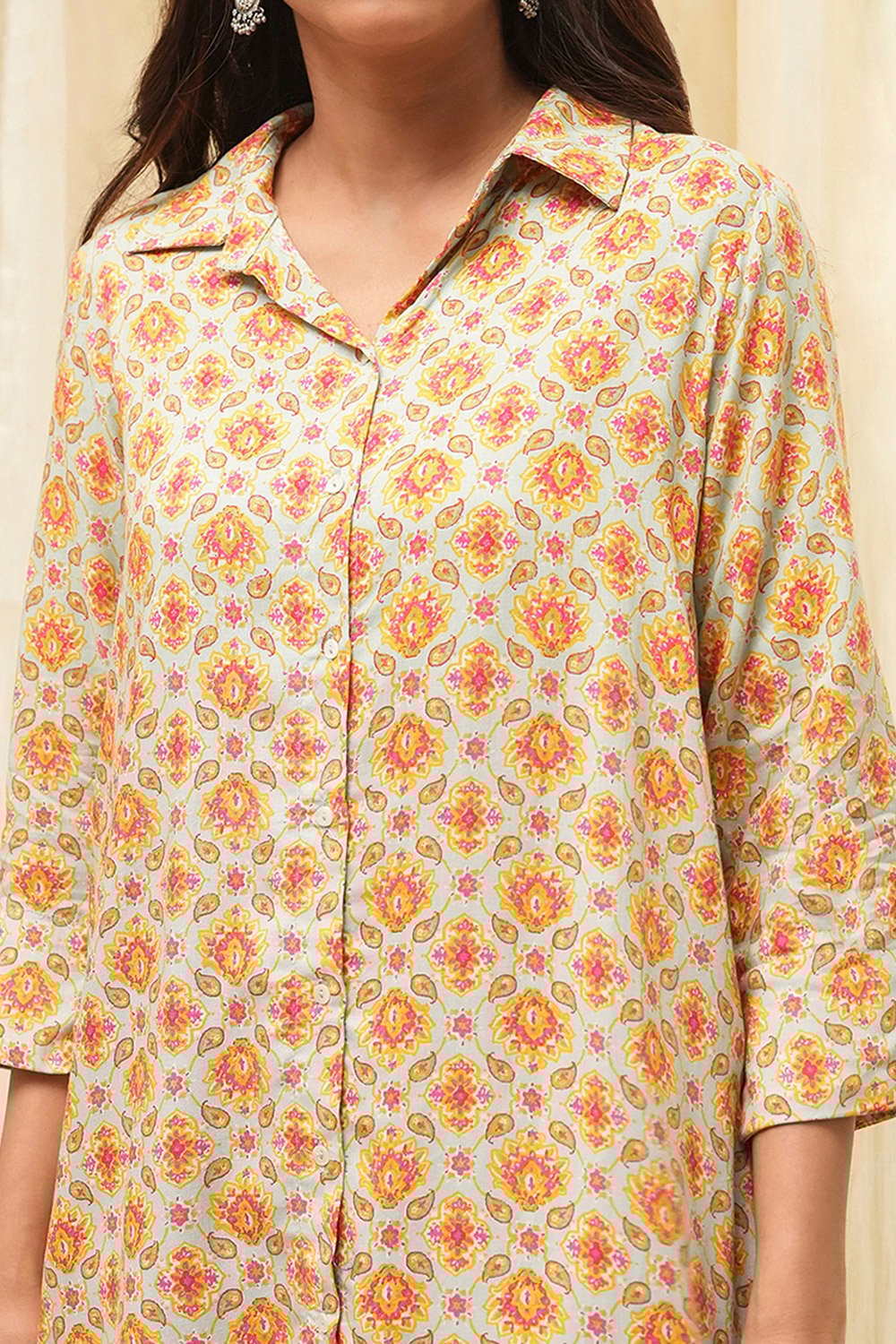 Powder Blue Rayon Printed 2 Piece Sleepwear Set image number 1